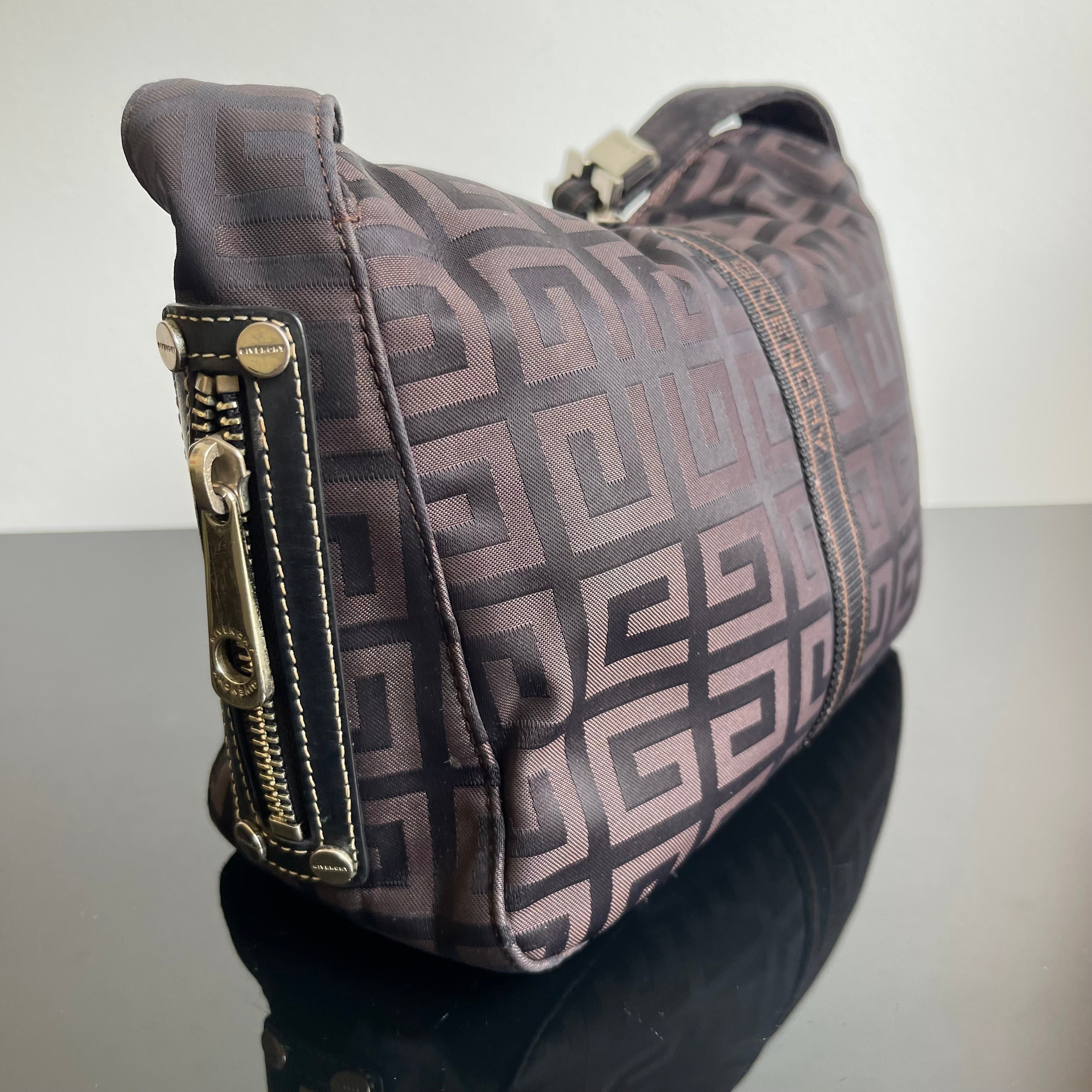 Givenchy Vintage Dark Brown Logo Hobo Bag