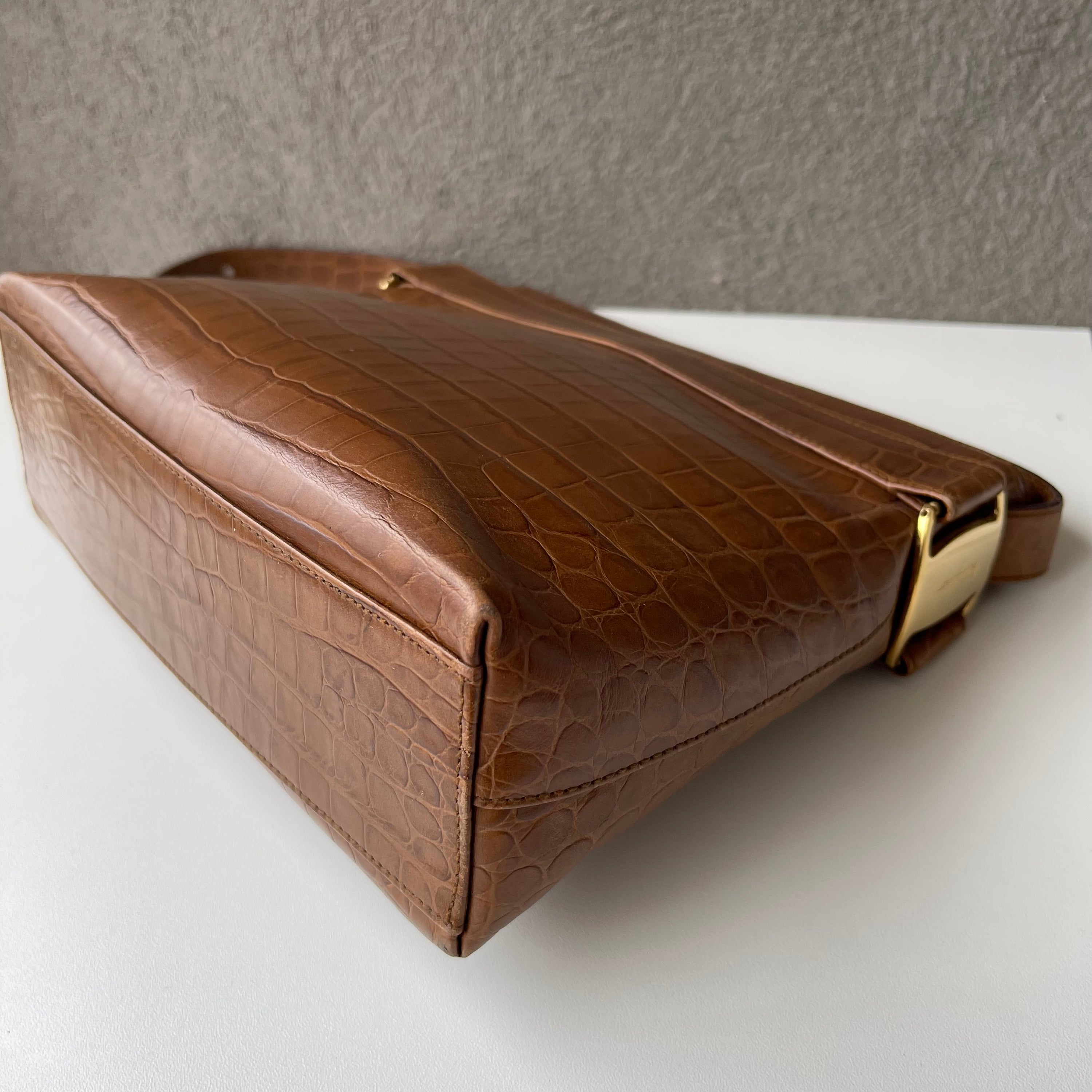 Salvatore Ferragamo Croco Shoulder Bag