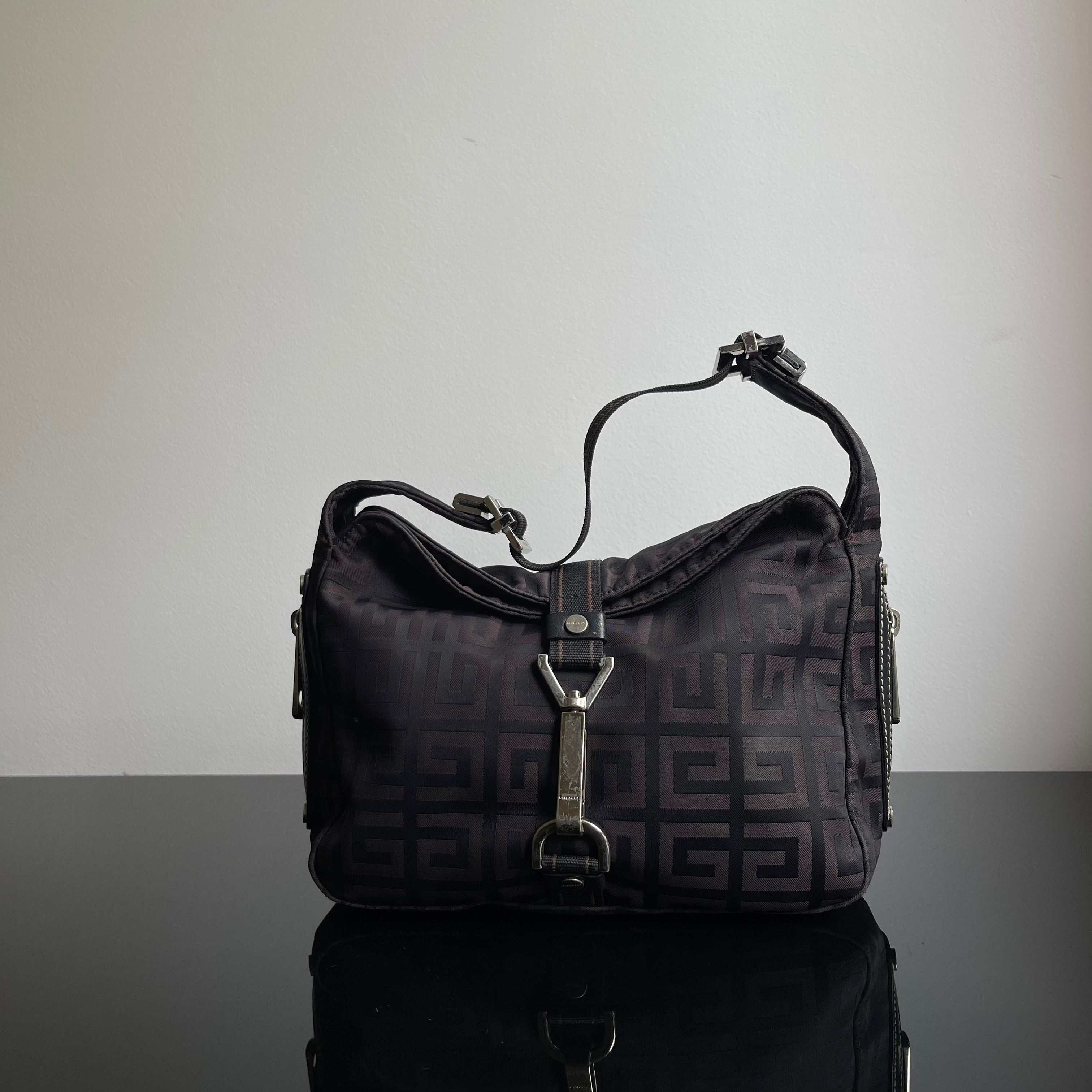 Givenchy Vintage Dark Brown Logo Hobo Bag