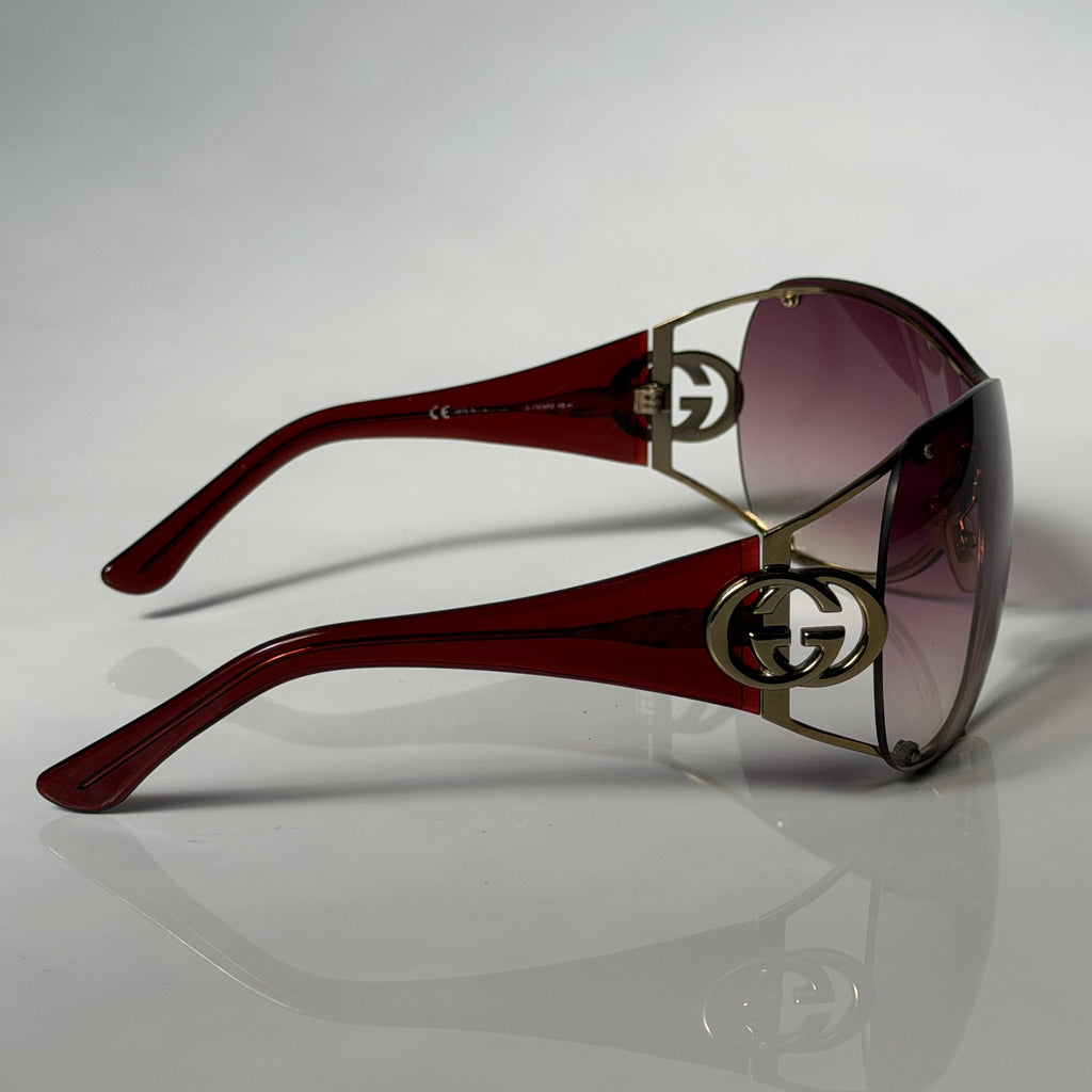 Gucci 2000s Purple Mask Sunglasses