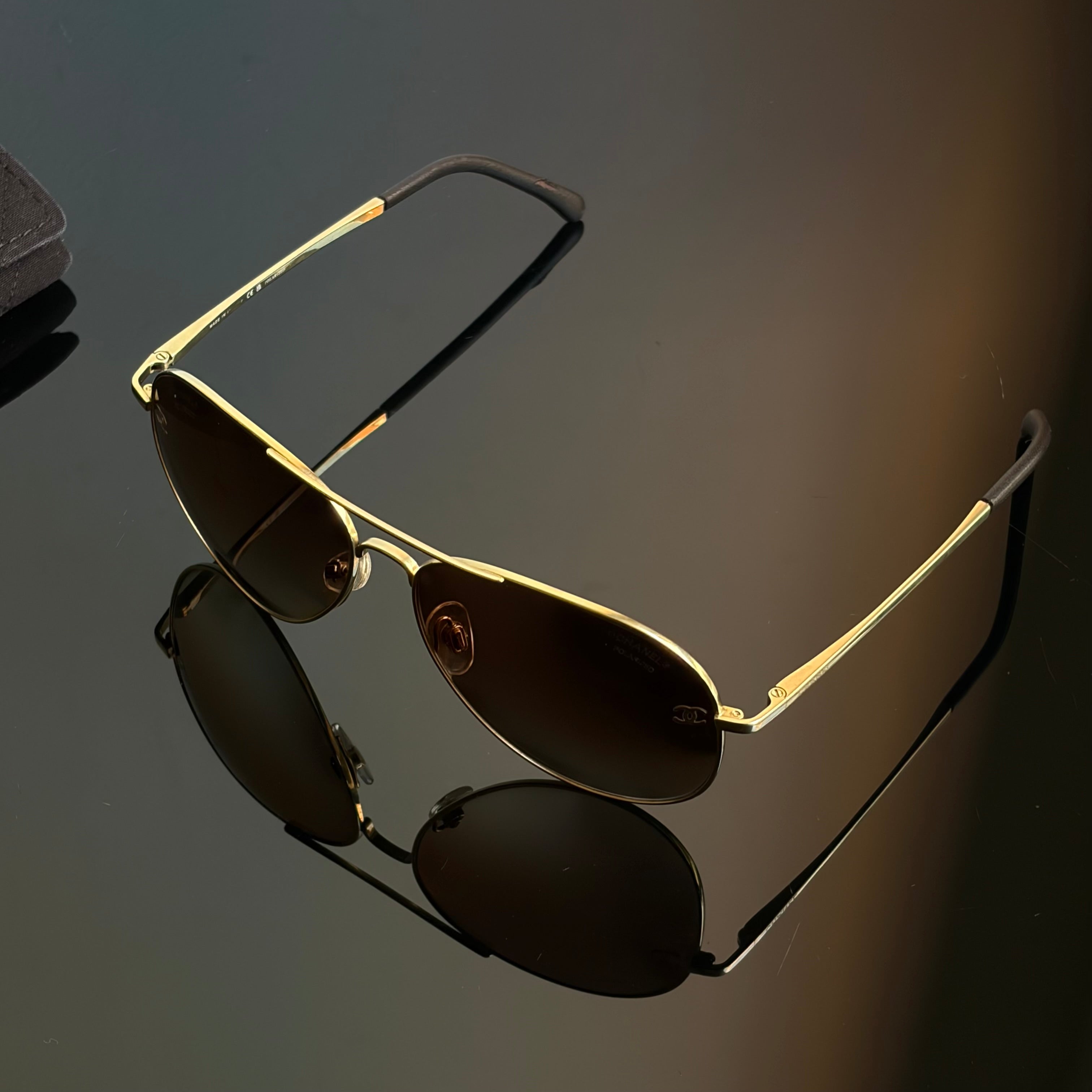 Chanel 4189 Aviator Golden CC Sunglasses