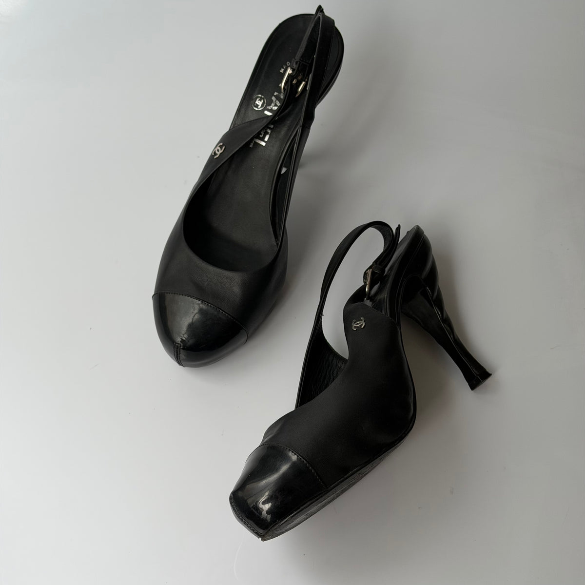 Chanel Leather Slingback Pumps