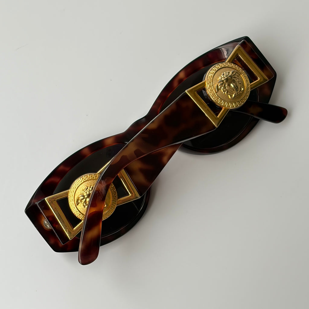 Gianni Versace 90s Medusa Tortoise Sunglasses