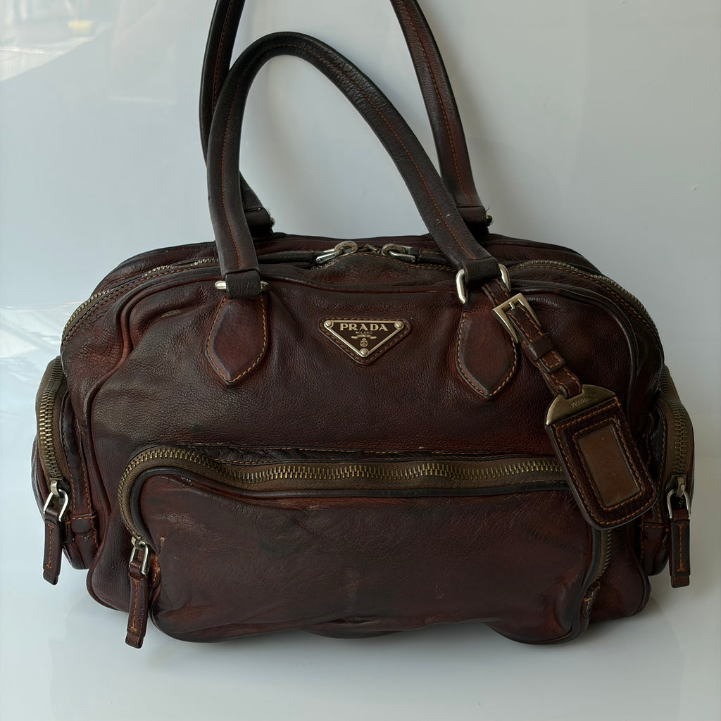 Prada Washed Bauletto Bag