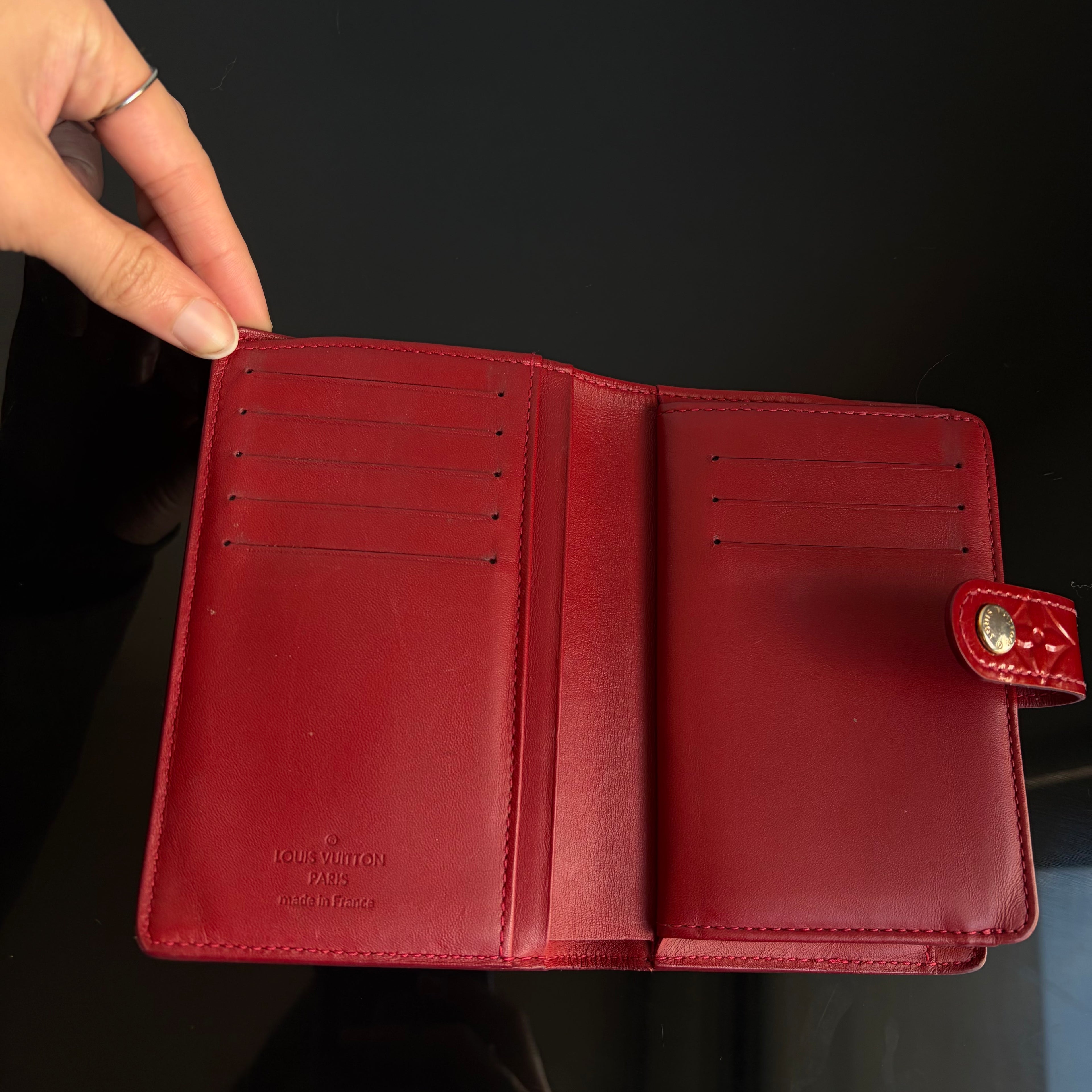 Louis Vuitton Red Vernis Monogram Wallet