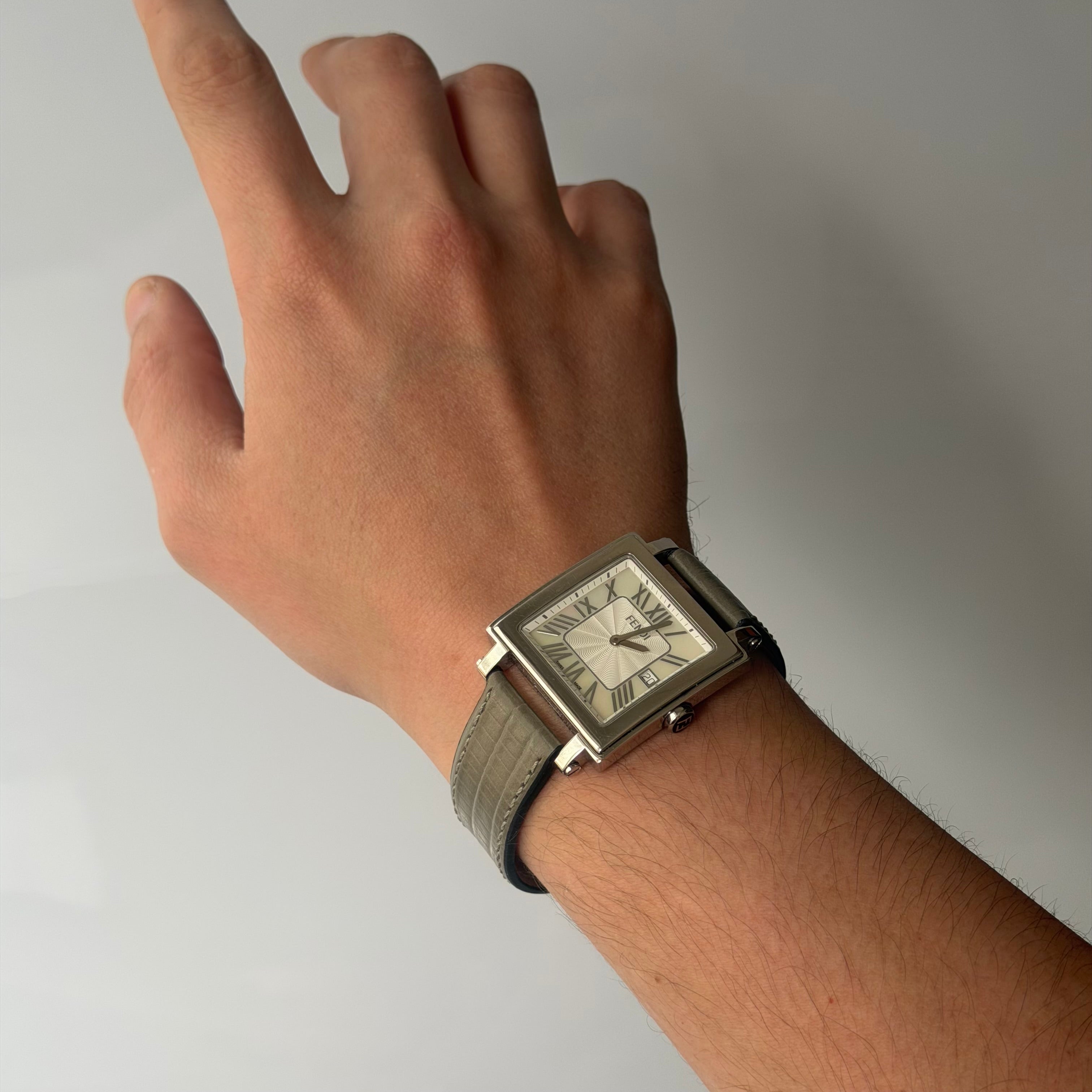 Fendi Gray Leather Watch
