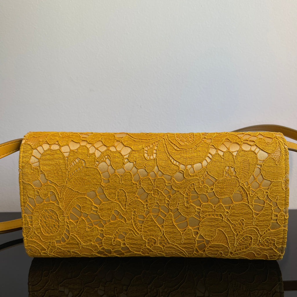 Dolce & Gabbana Yellow Lace and Satin Sicily Flap Bag