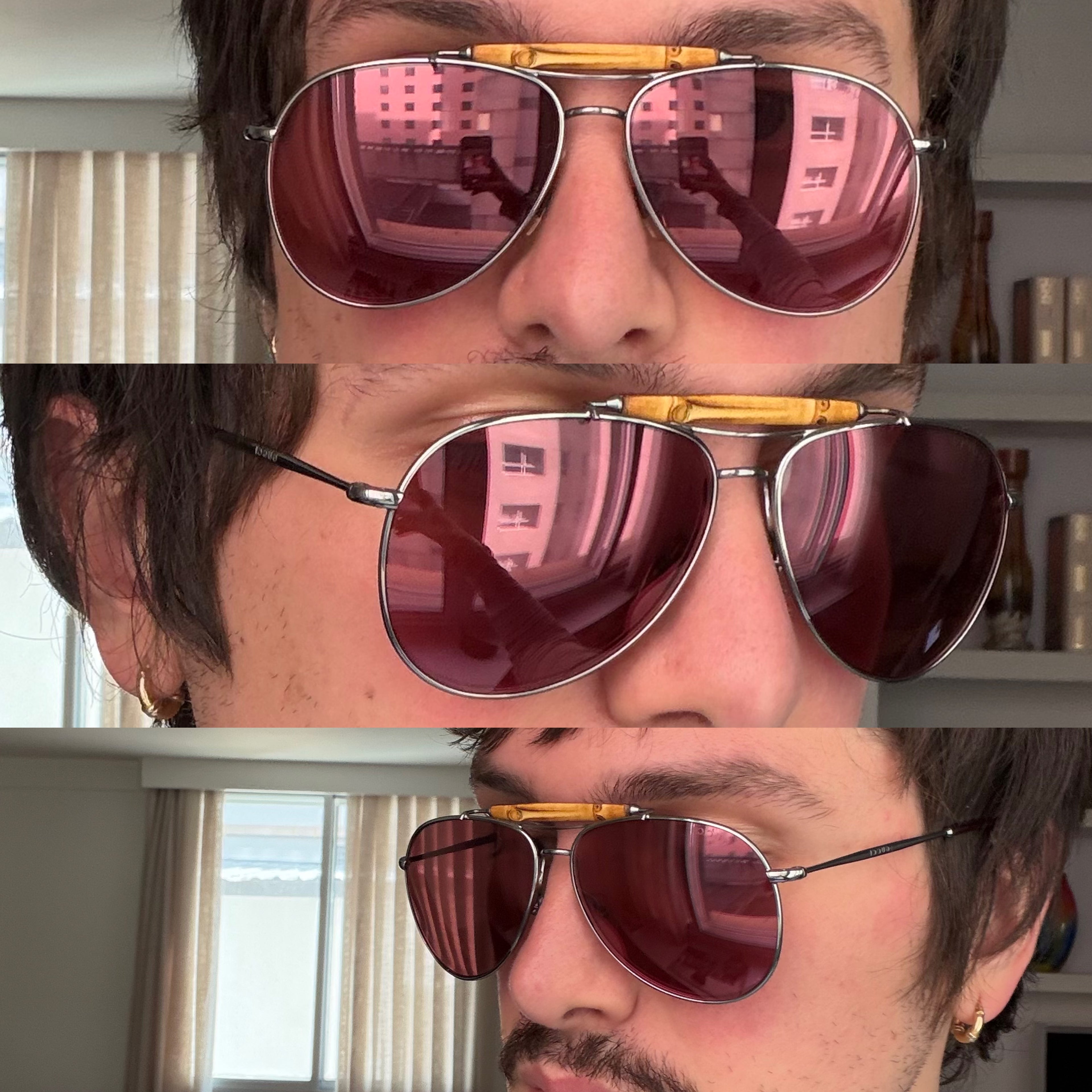 Gucci Bamboo Aviator Red Sunglasses by Tom Ford