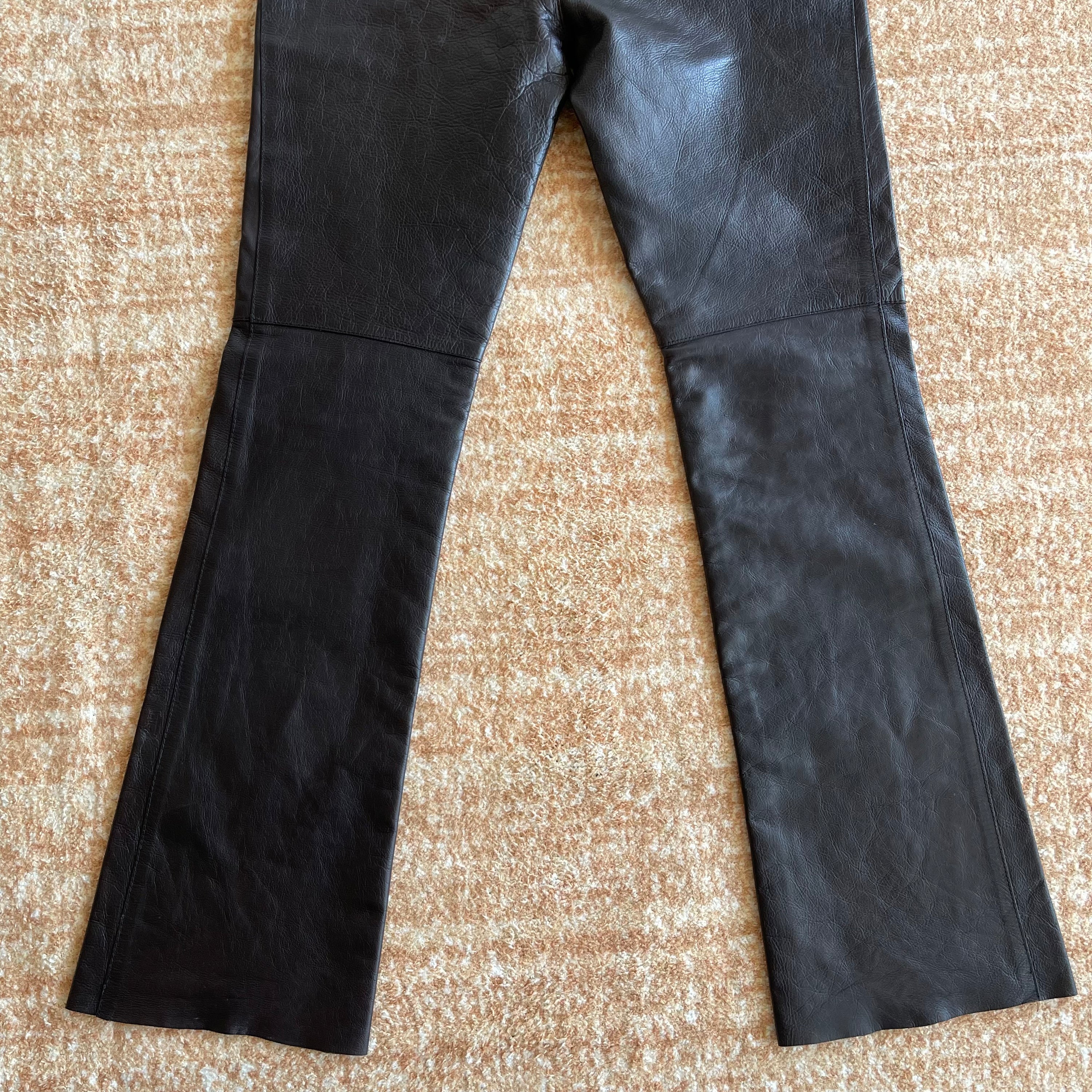 Gucci by Tom Ford Brown Leather Pants