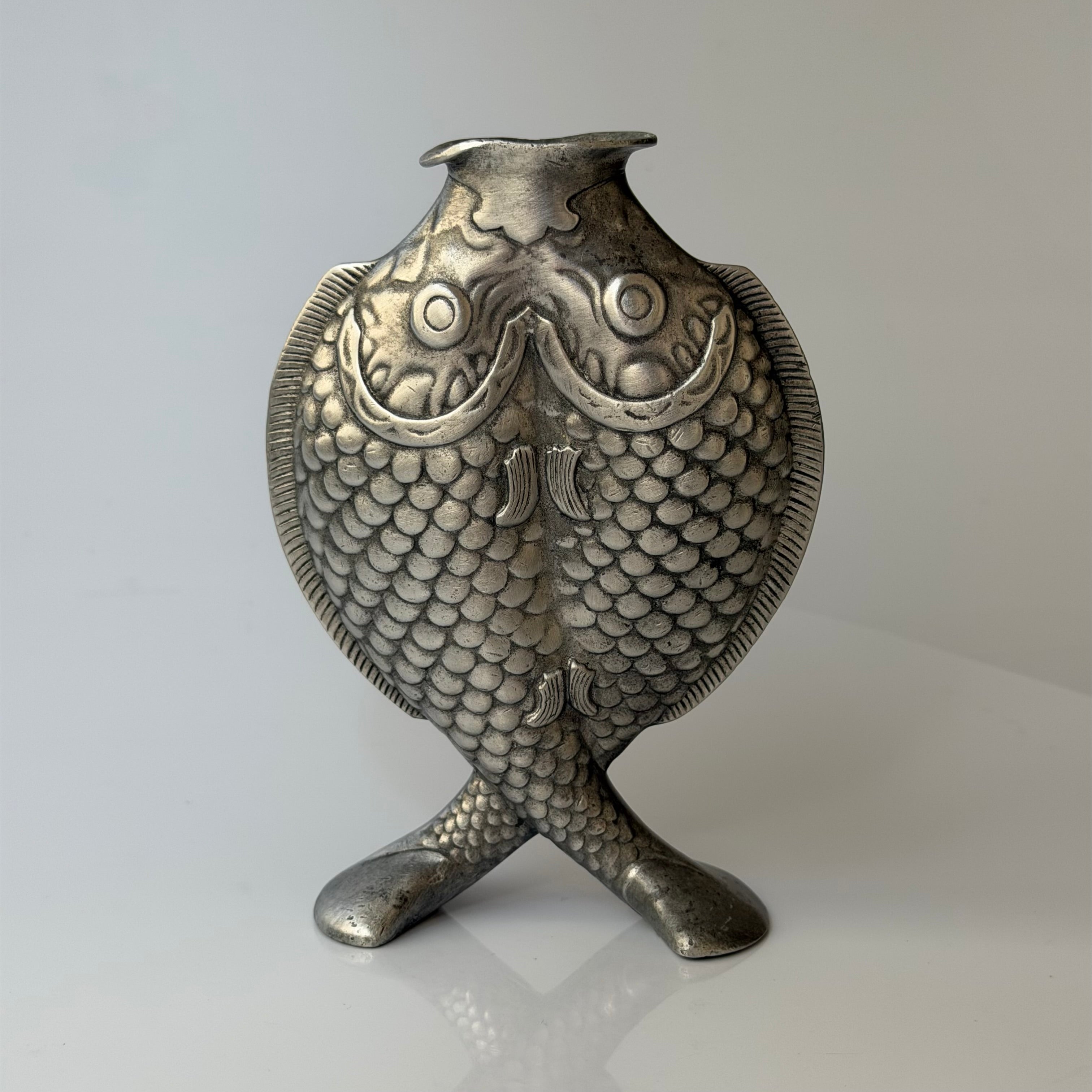 Christofle 1950s Deux Poissons Vase
