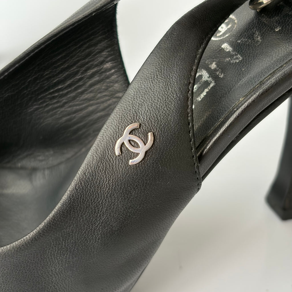 Chanel Leather Slingback Pumps
