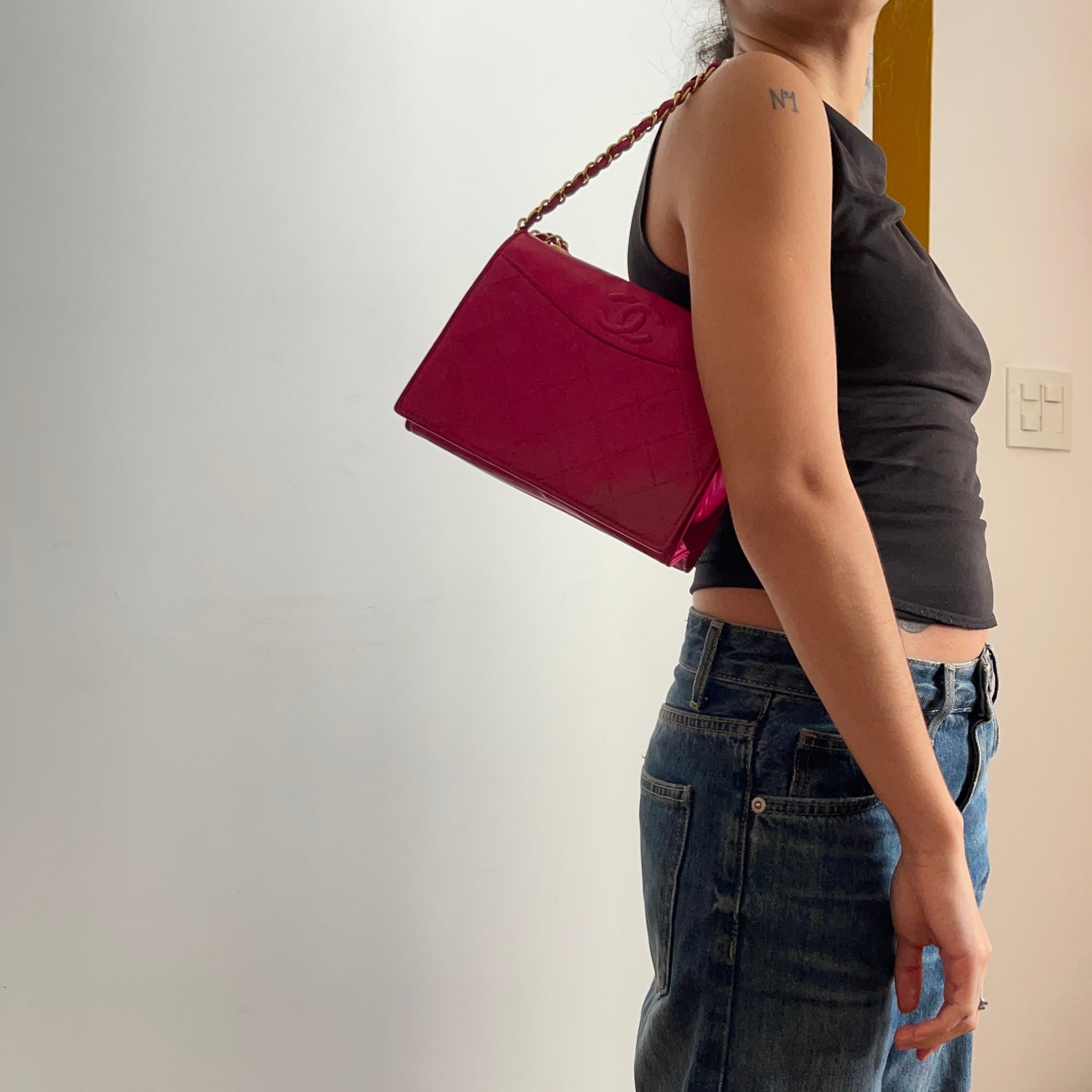 Chanel Pink Lambskin 1986-88 Vintage Flapbag