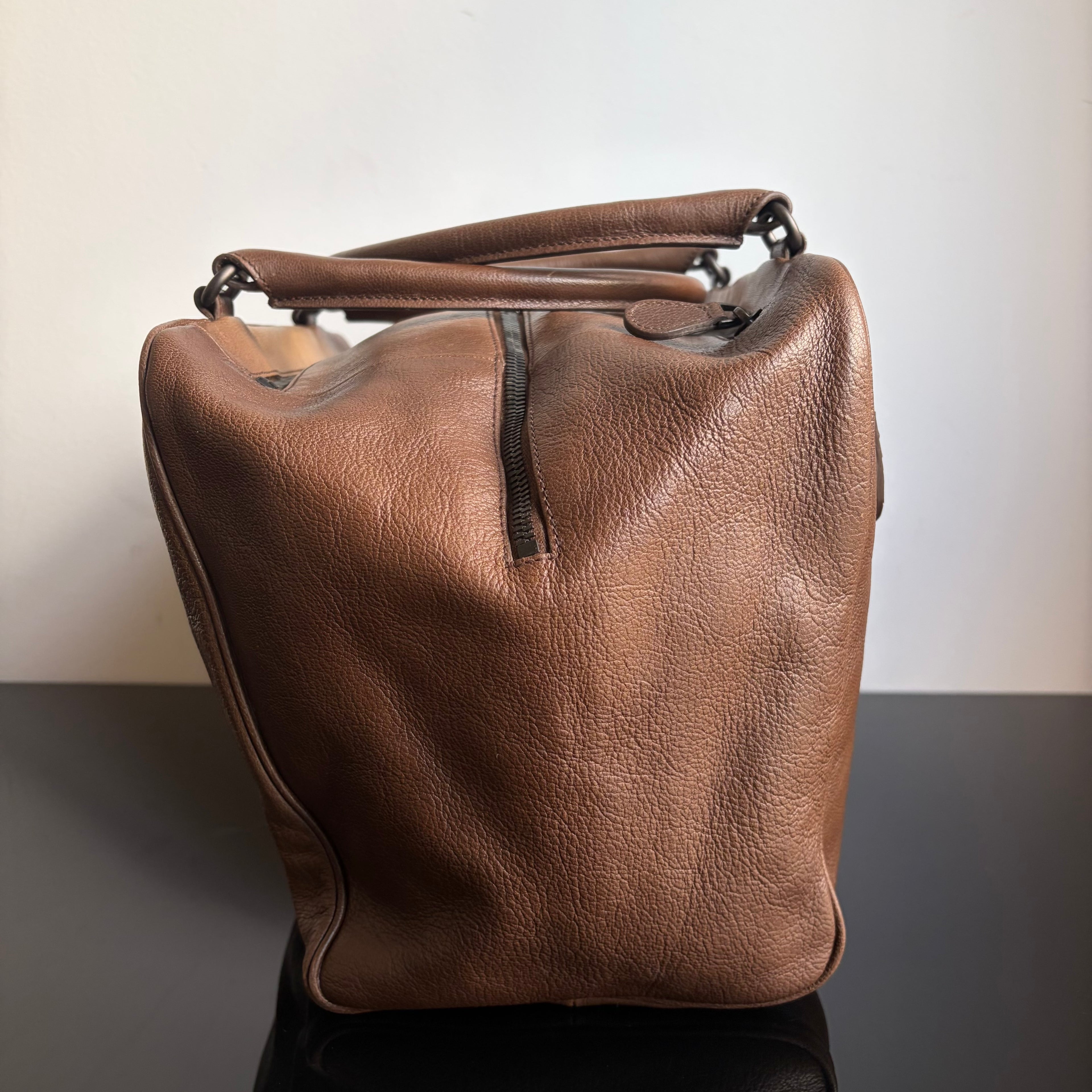 Bottega Veneta Brown Ombre Leather Brera Bowler Bag