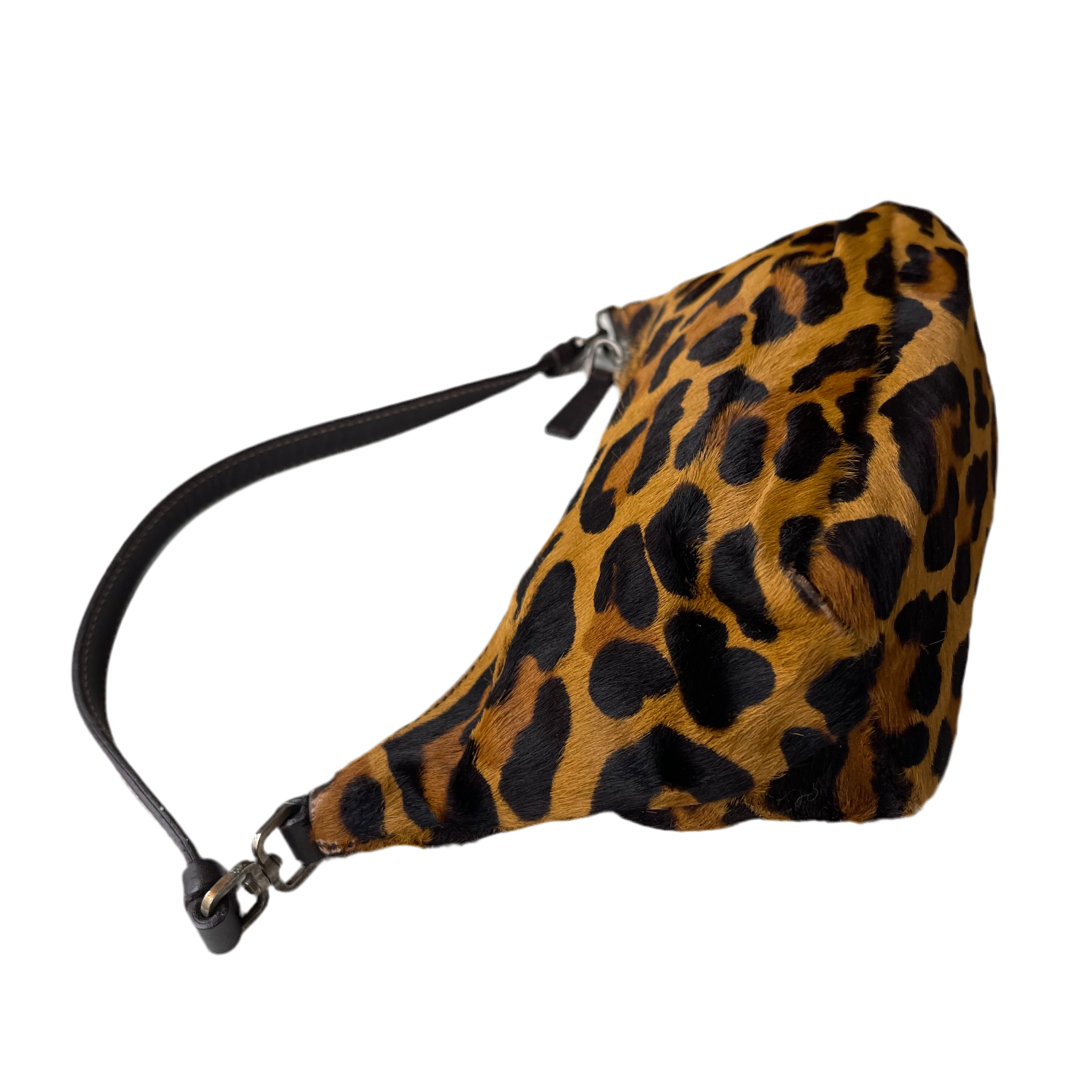 Prada Pony Hair Leopard Shoulder Bag