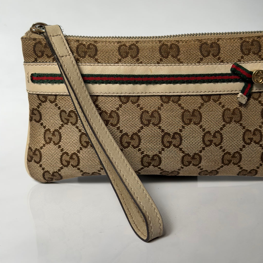 Gucci Monogram Mayfair Wristlet Bag