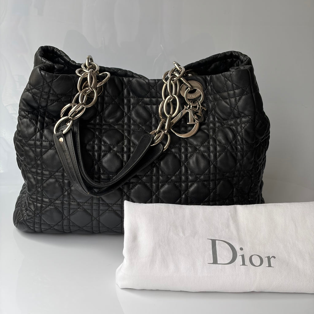 Christian Dior Soft Shopping Tote Cannage