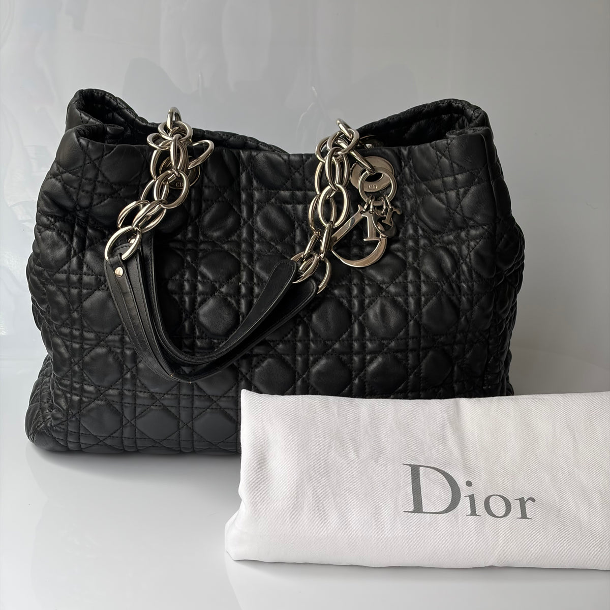 Christian Dior Soft Shopping Tote Cannage