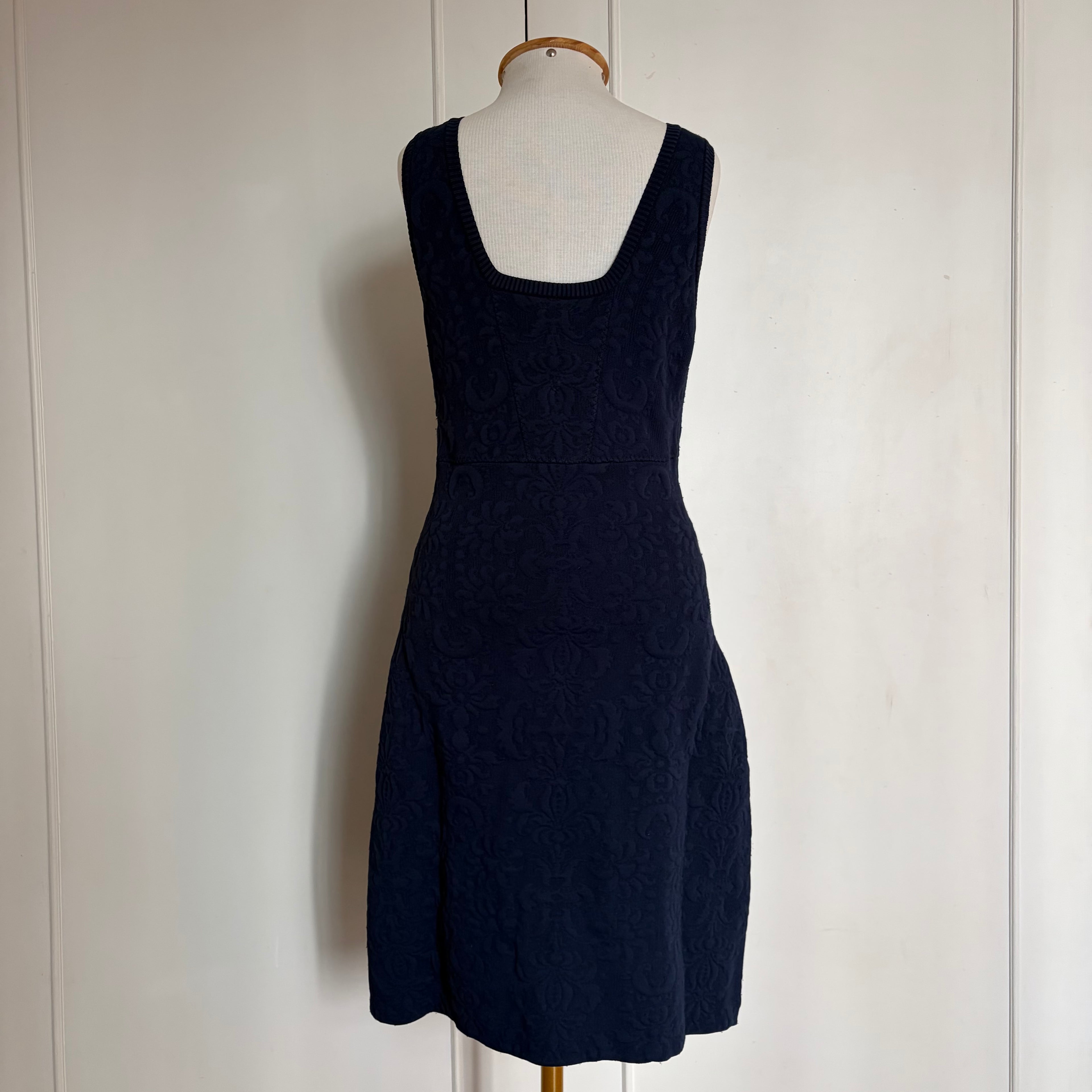 Chanel Blue Embossed Jacquard Knit Dress