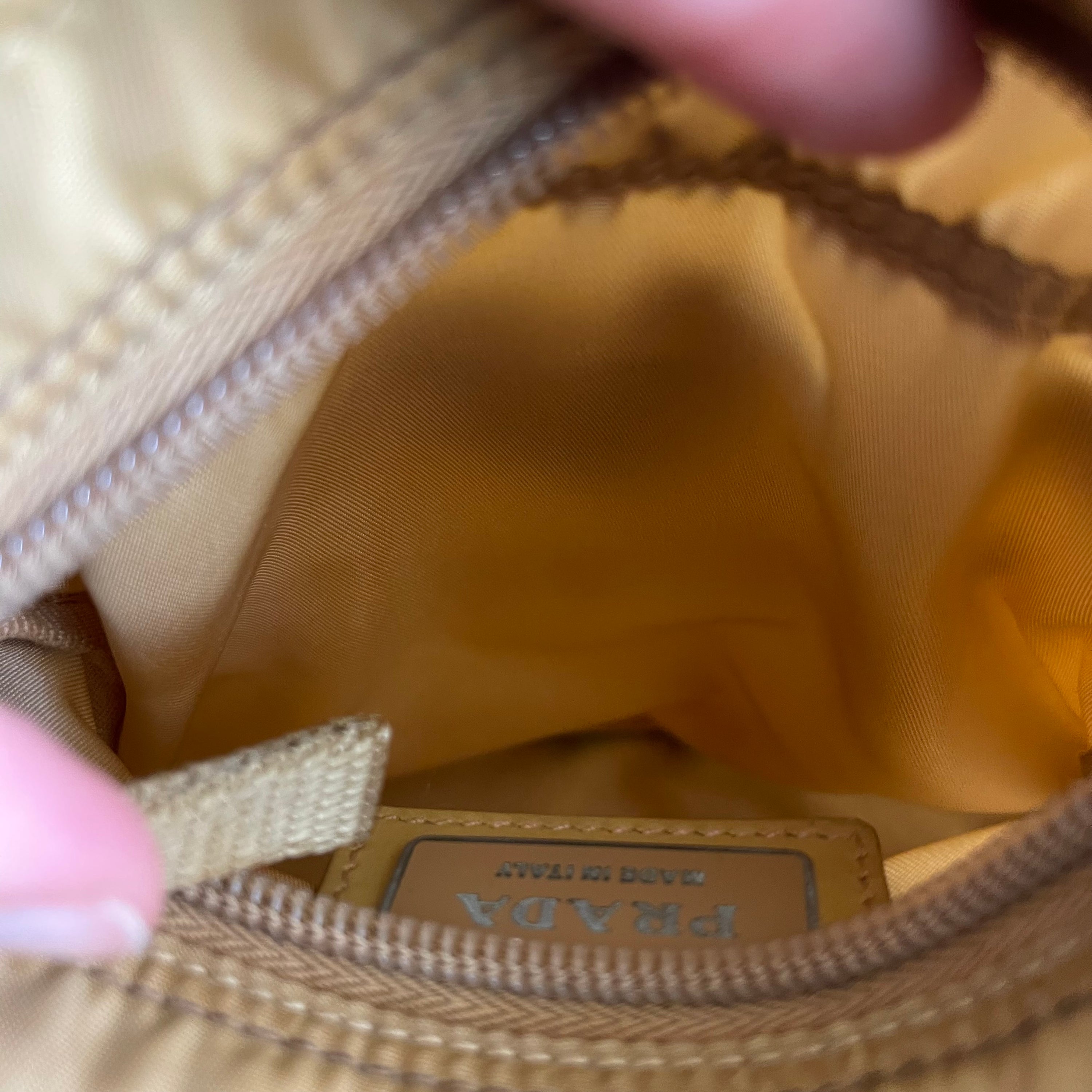 Prada Yellow Mostard Nylon Pochette