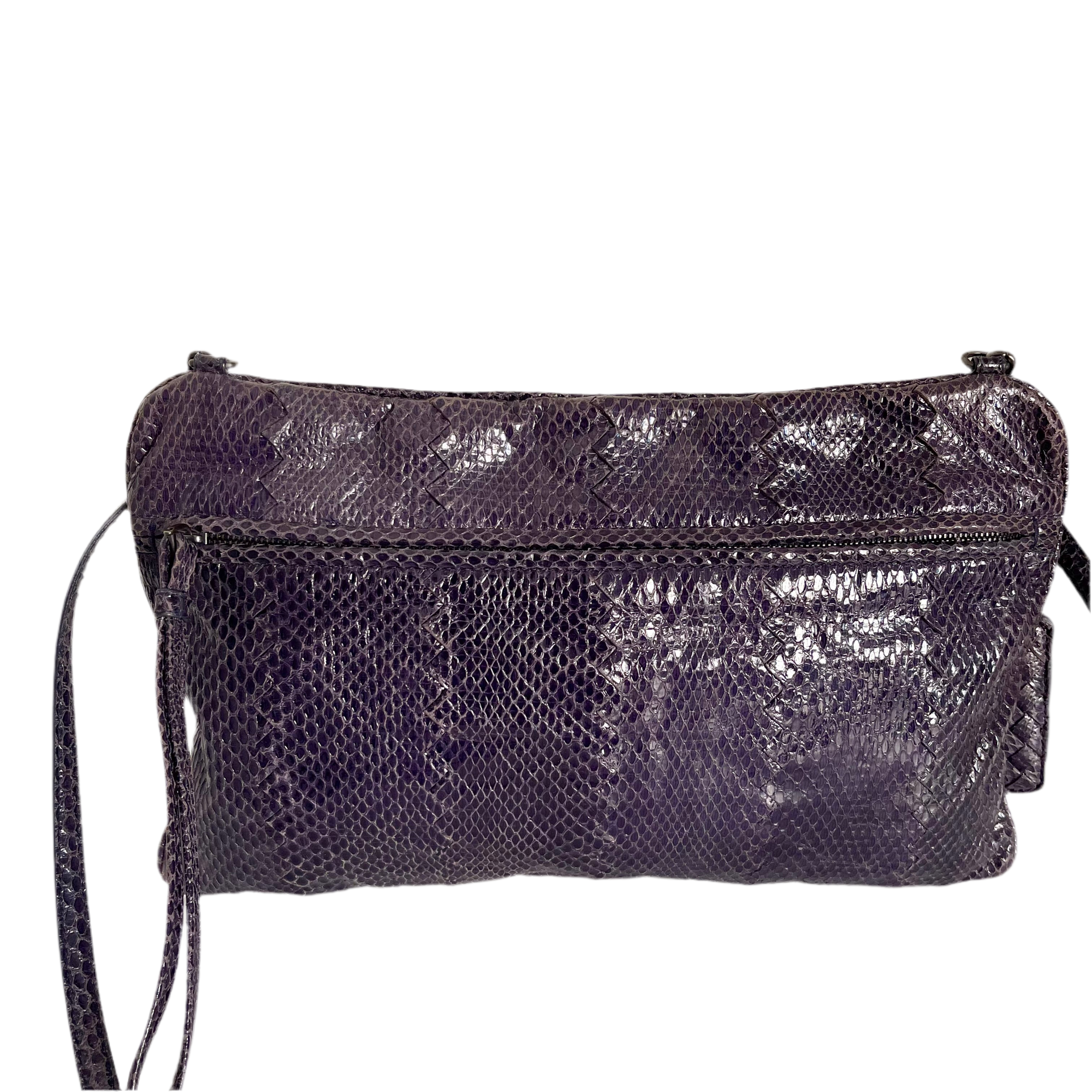 Bottega Veneta Purple Exotic Leather 2way Bag