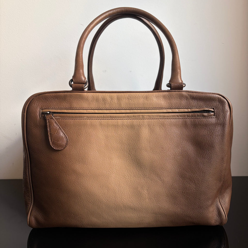 Bottega Veneta Brown Ombre Leather Brera Bowler Bag