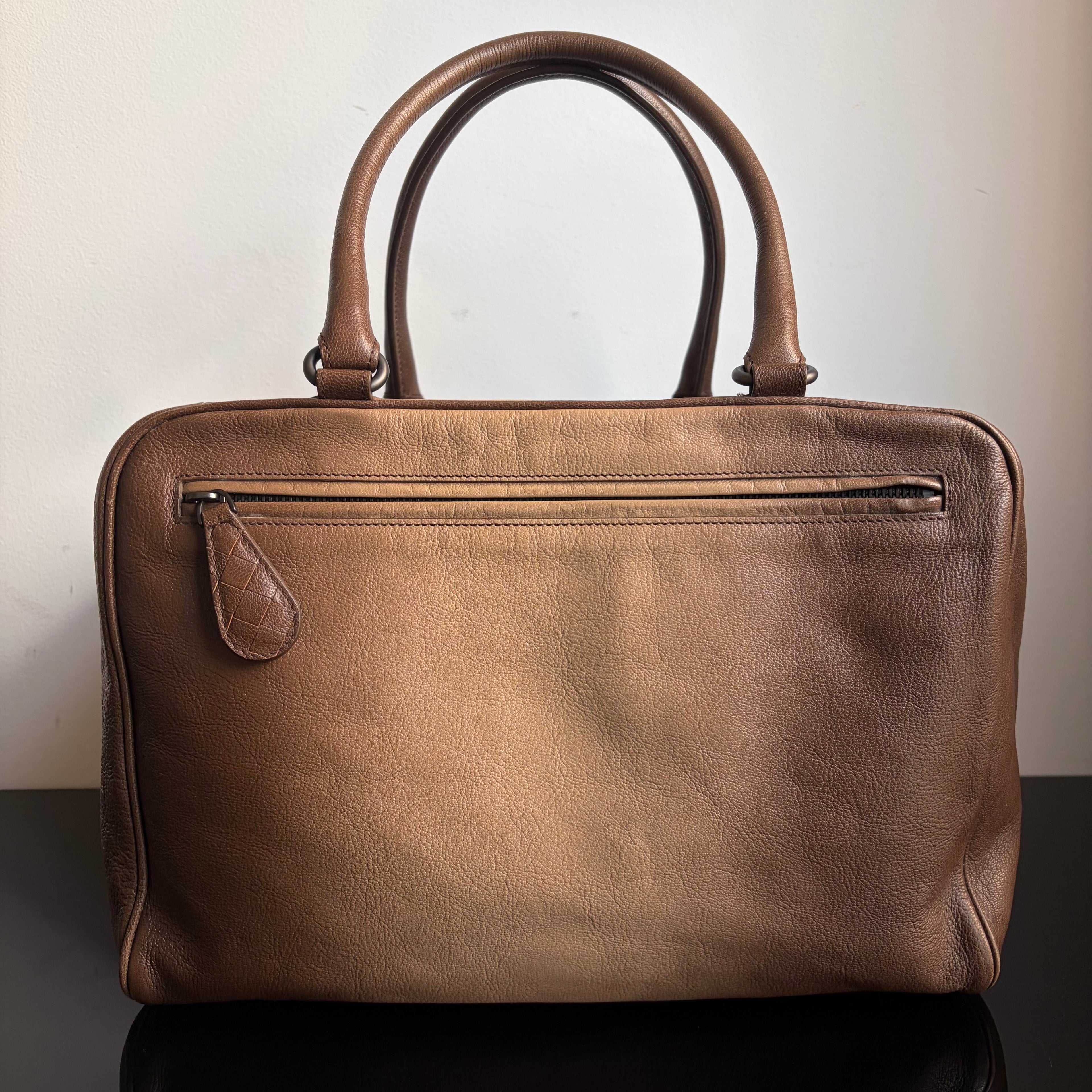 Bottega Veneta Brown Ombre Leather Brera Bowler Bag