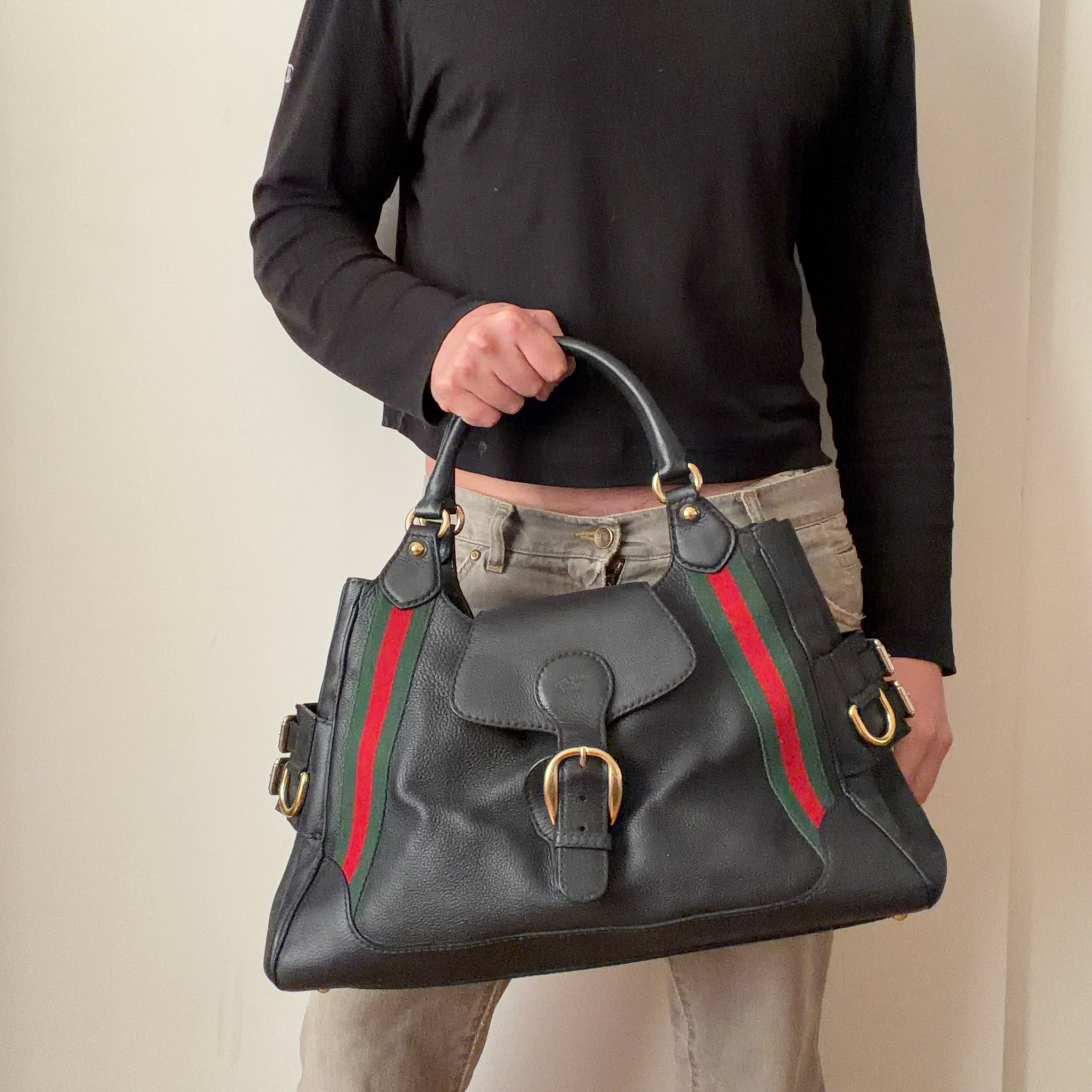 Gucci Heritage Stripe Leather Bag