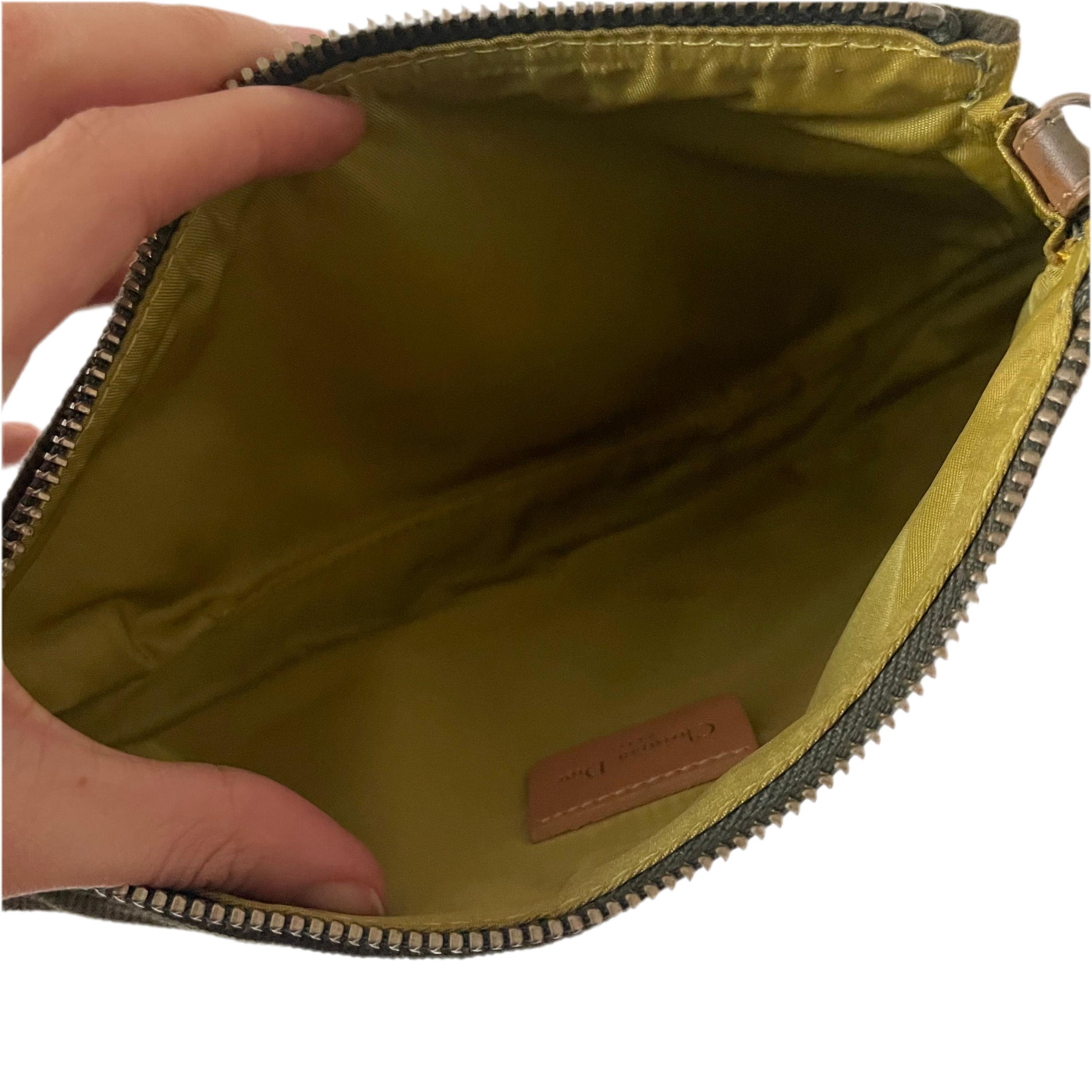 Christian Dior Green Denim Mini Saddle Bag