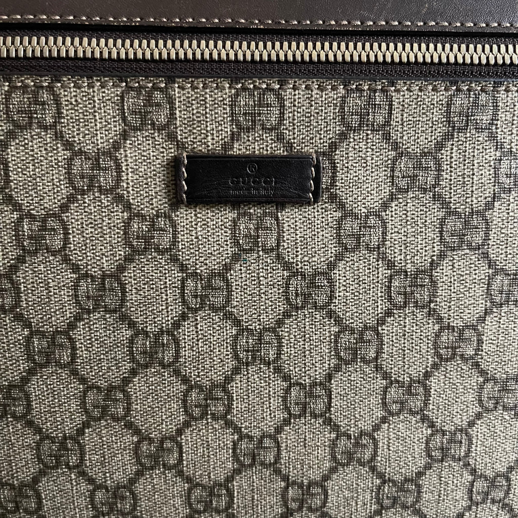 Gucci Brown/Beige GG Supreme Canvas Portfolio Case