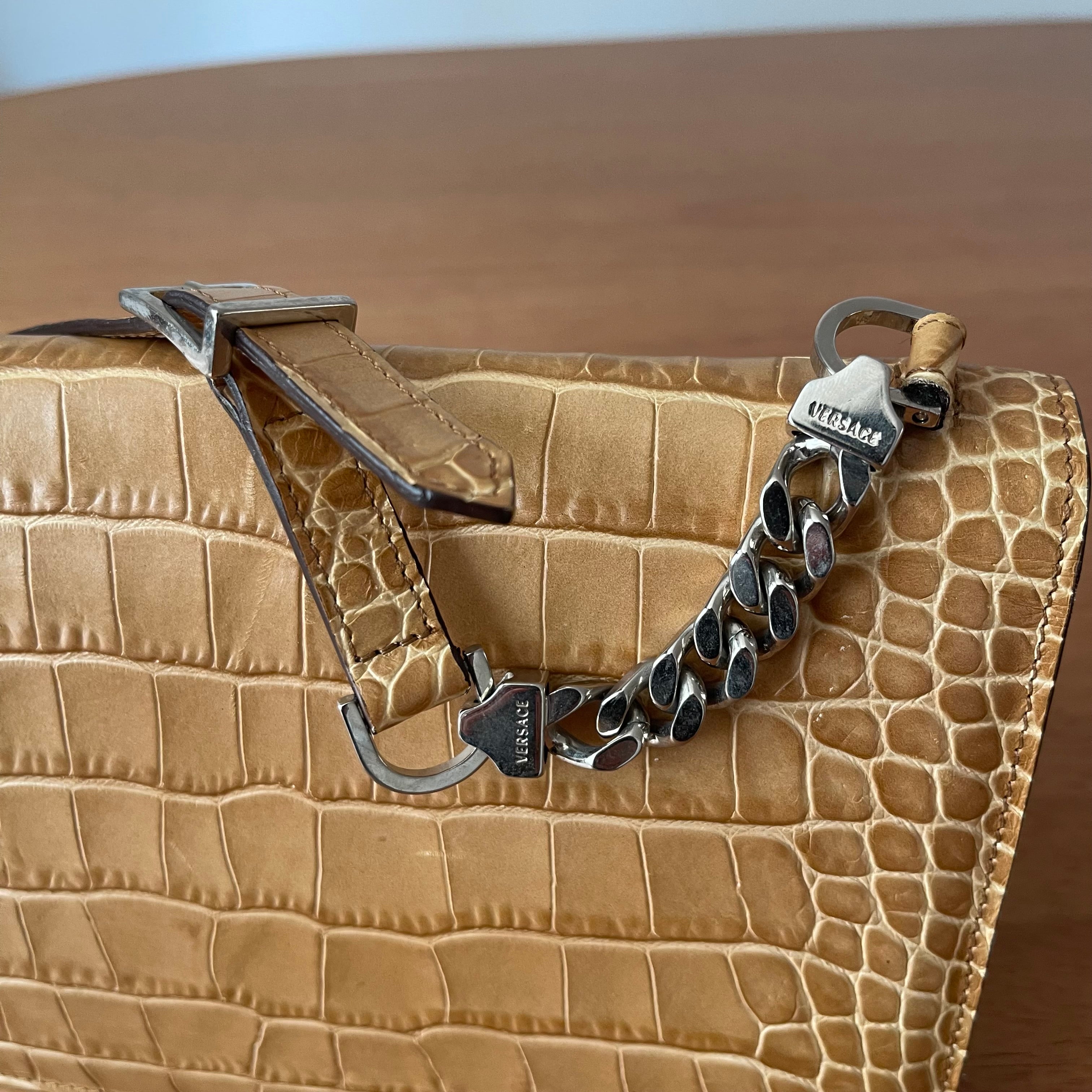 Gianni Versace Croco Shoulder Bag