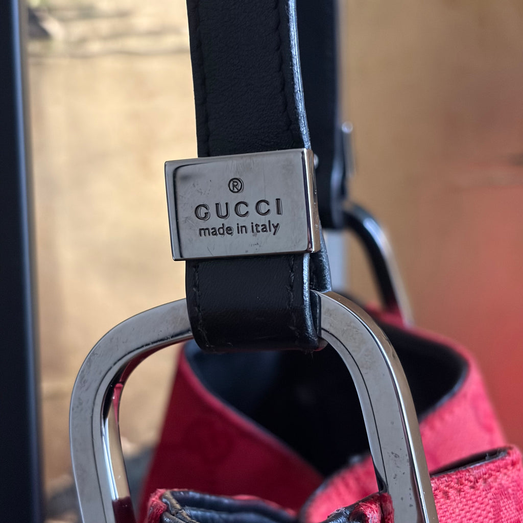 Gucci 90’s Red GG Drawstring Shoulder Bag by Tom Ford