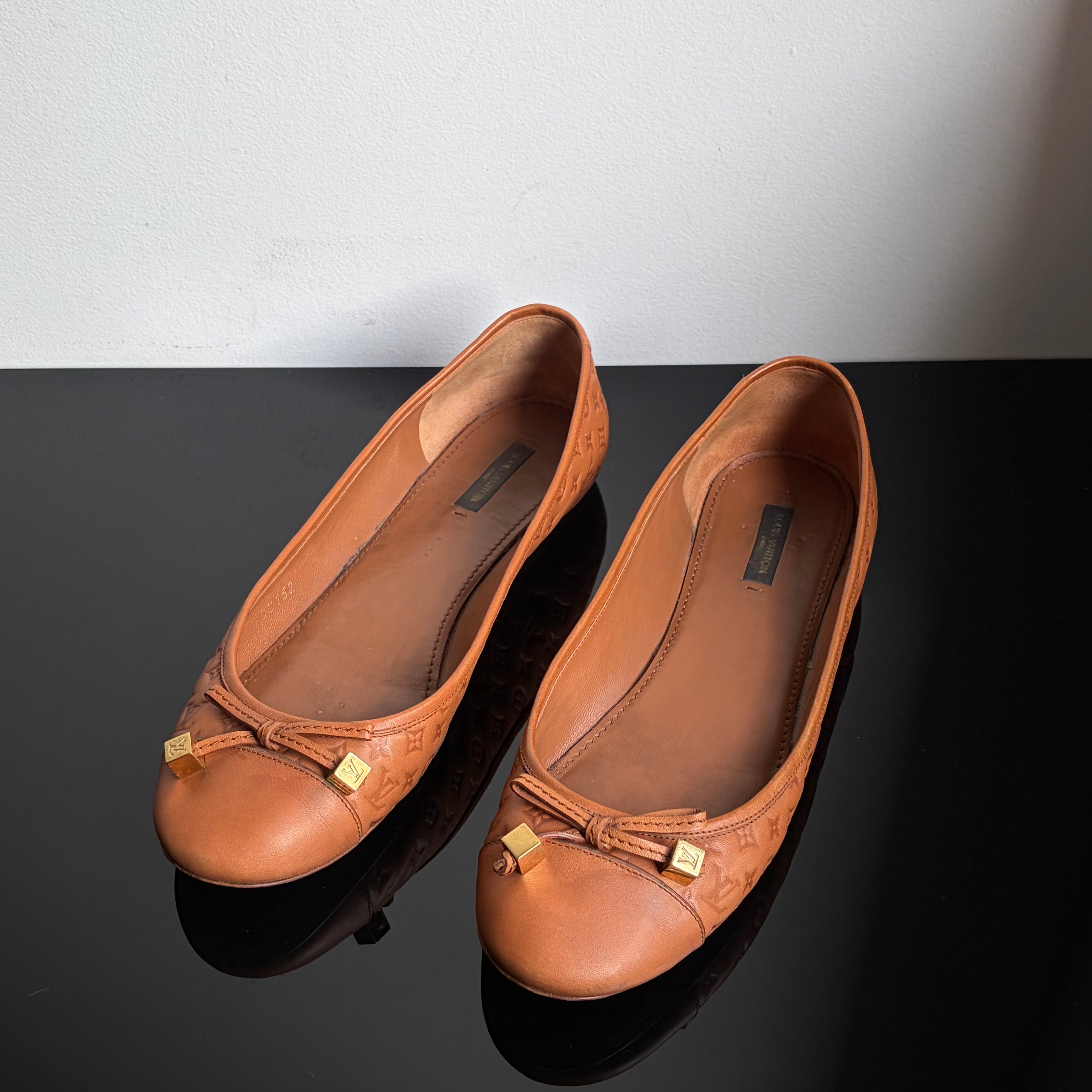 Louis Vuitton Debbie Leather Monogram Flats