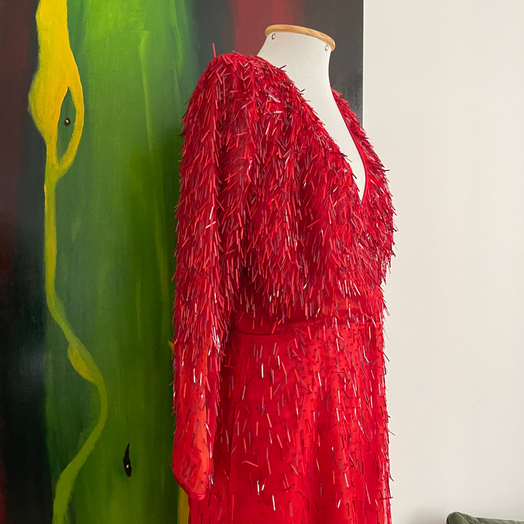 Emporio Armani F/W 2019 Red Sequin Dress