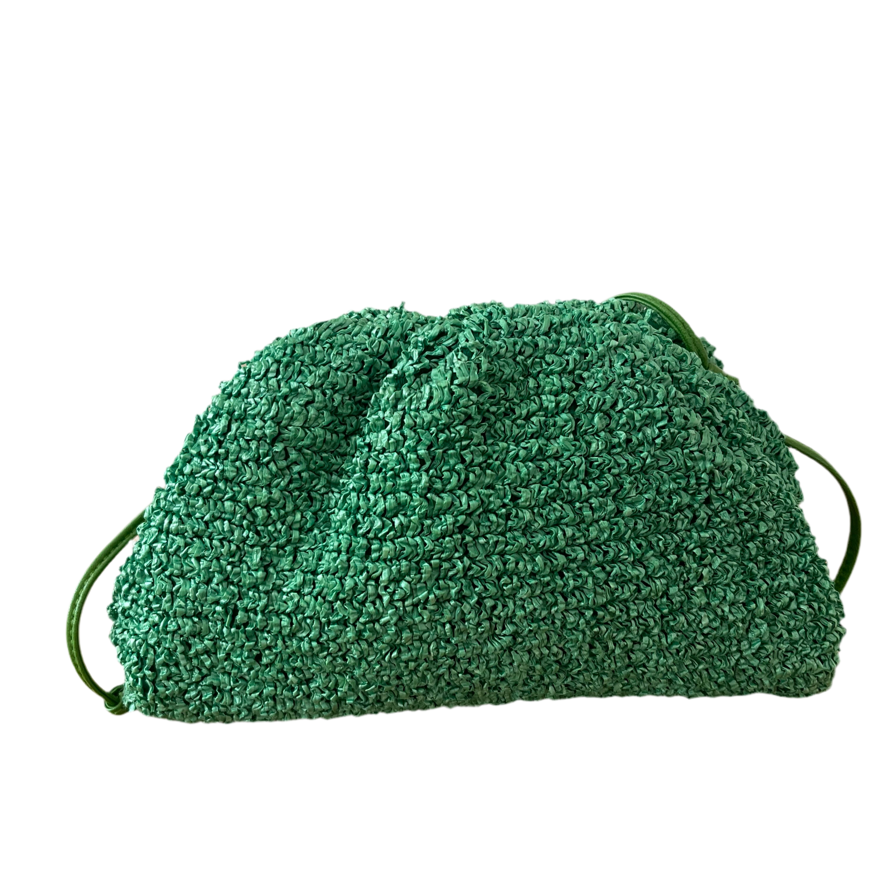 Bottega Veneta Mini Pouch Curly Raffia Effect Clutch Crossbody Bag