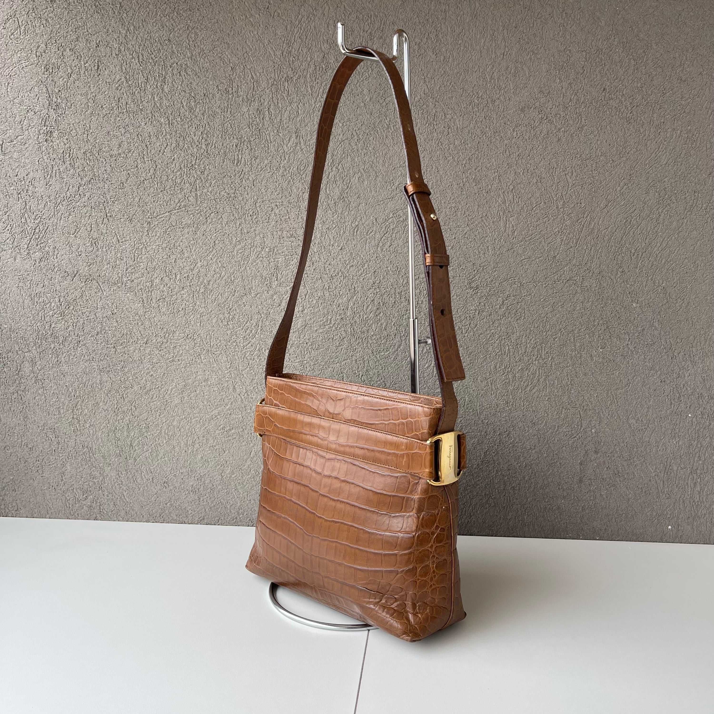Salvatore Ferragamo Croco Shoulder Bag