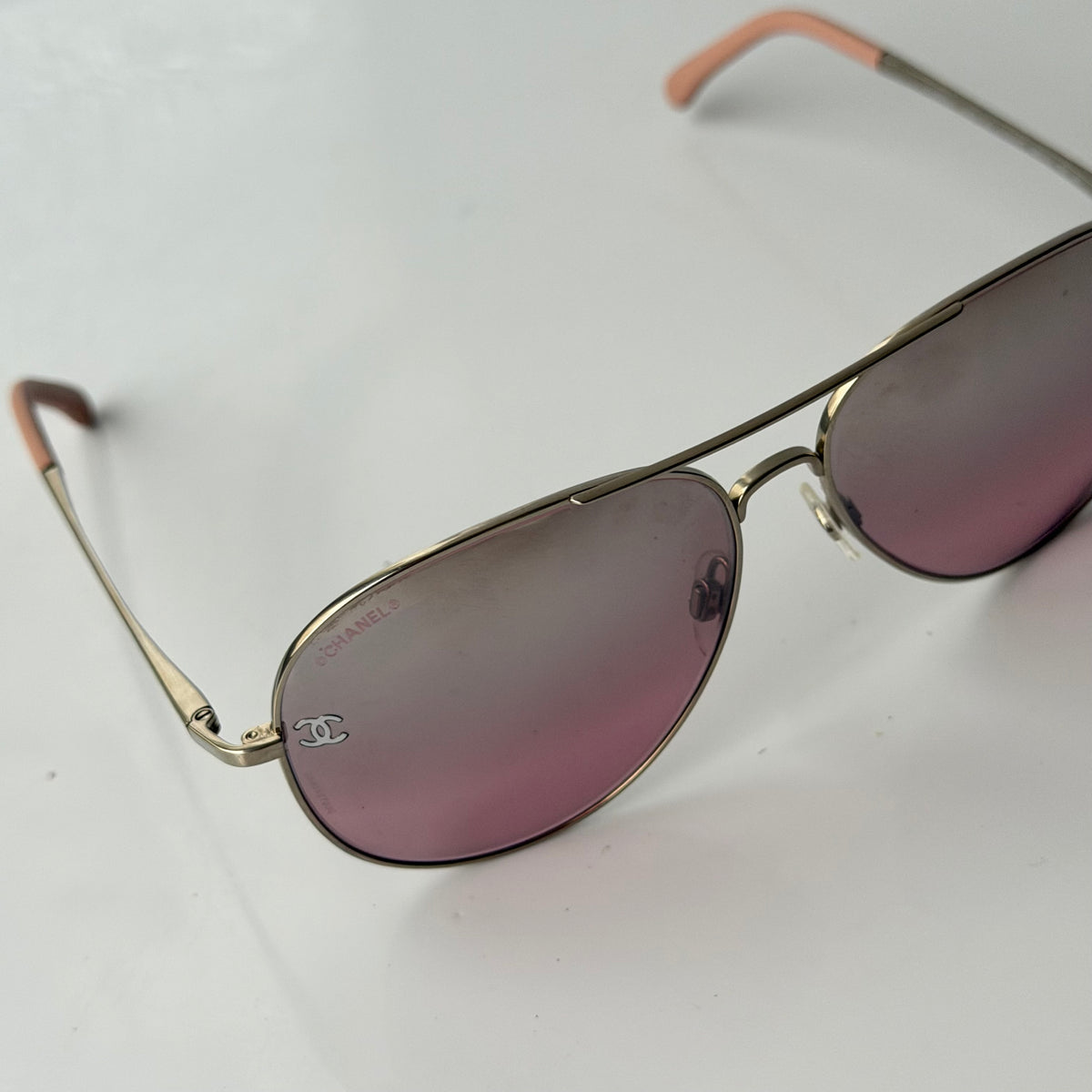 Chanel Pink Aviator Sunglasses
