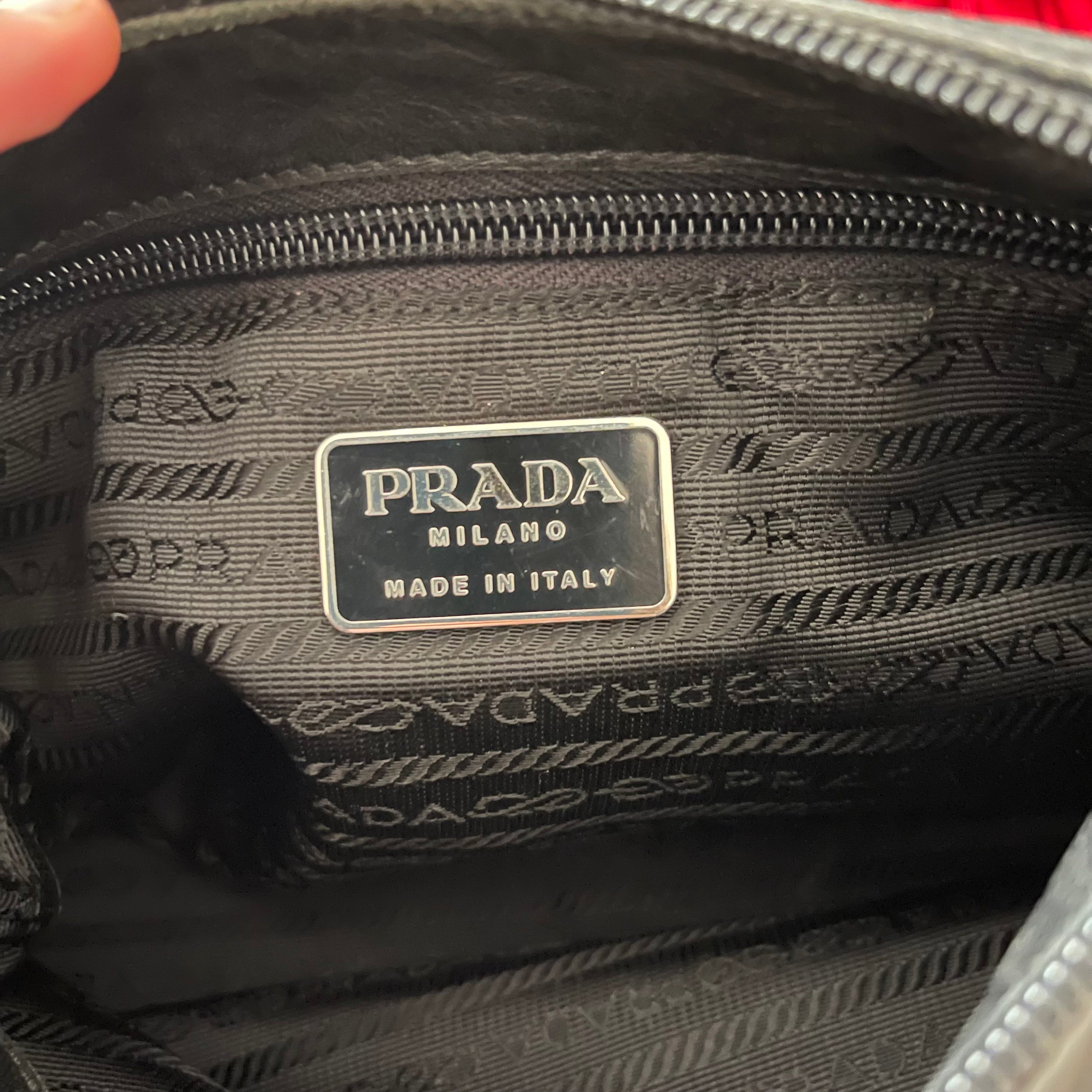 Prada 90s Leather and Acrylic Handle Bag