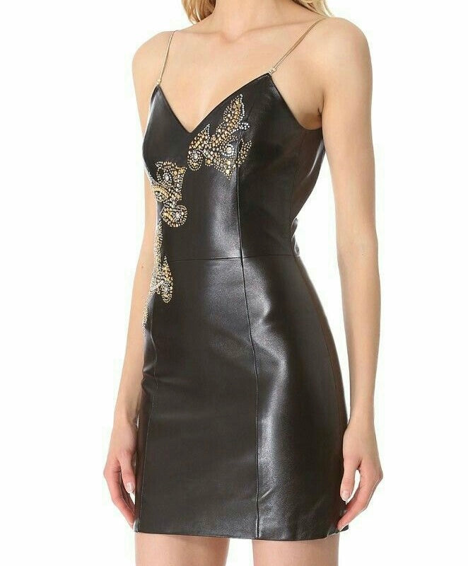 Versace Medusa Leather Dress