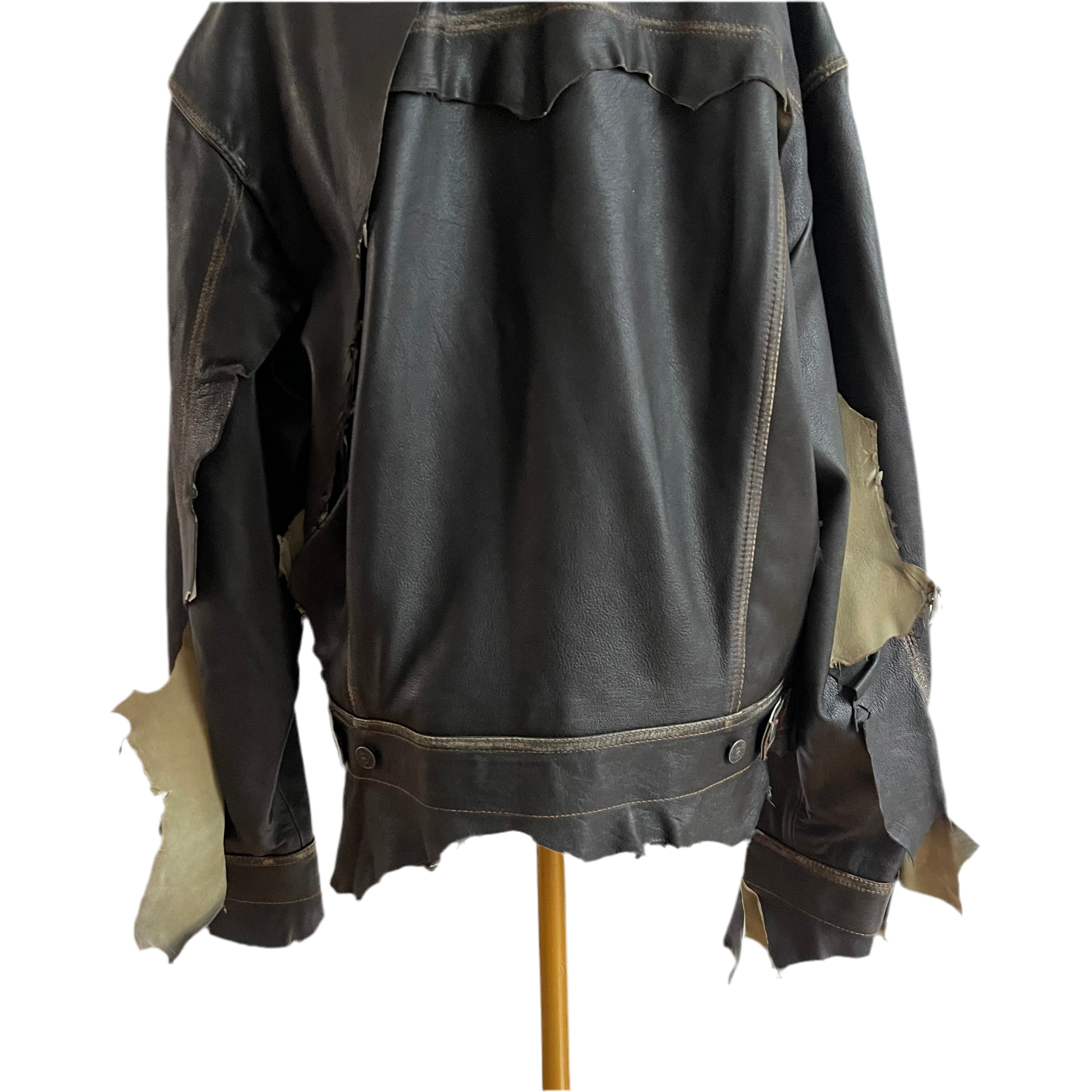 Diesel Distressed Leather Biker Jacket