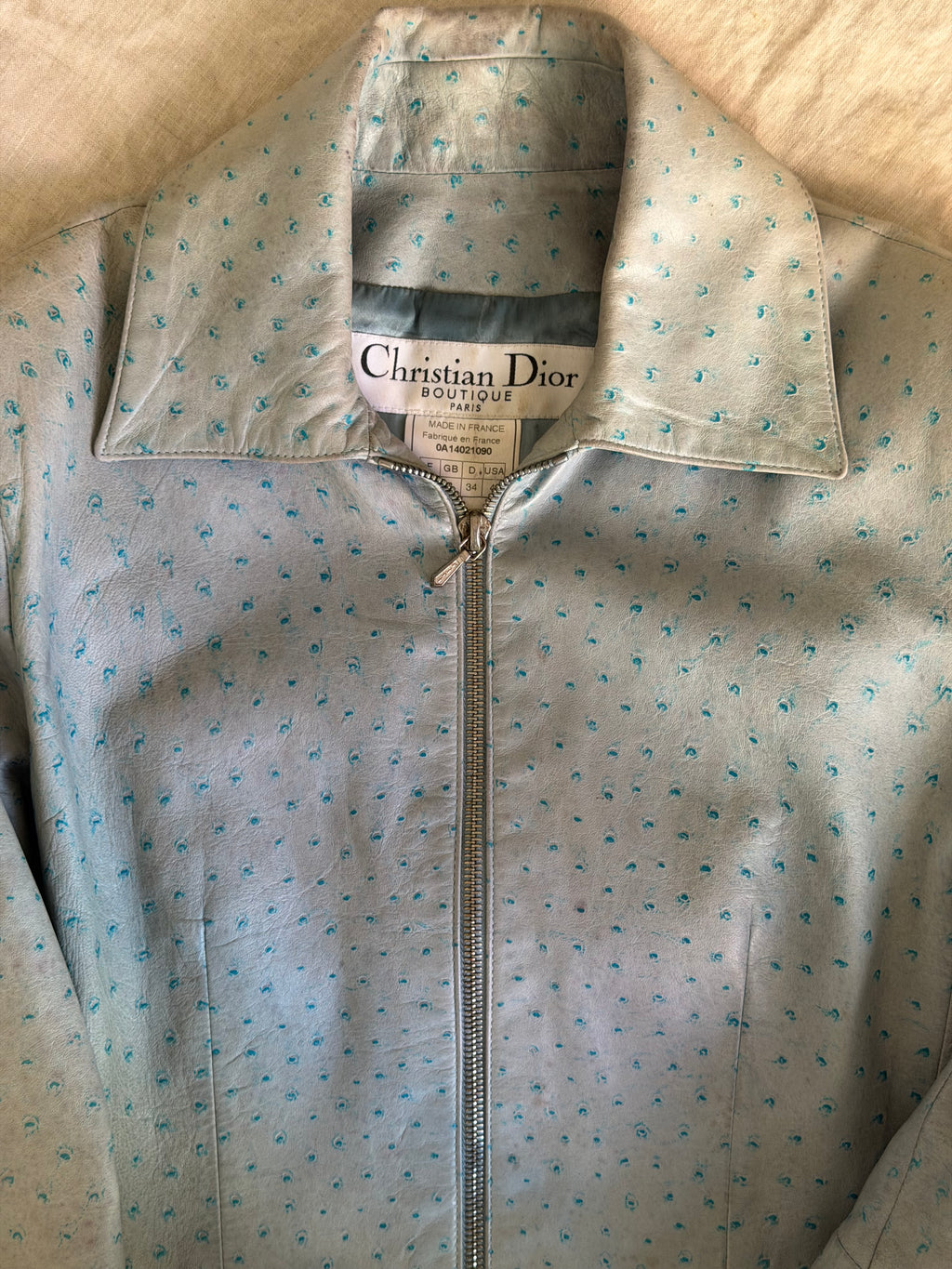 Christian Dior by John Galliano F/W 2000 Baby Blue Leather Jacket