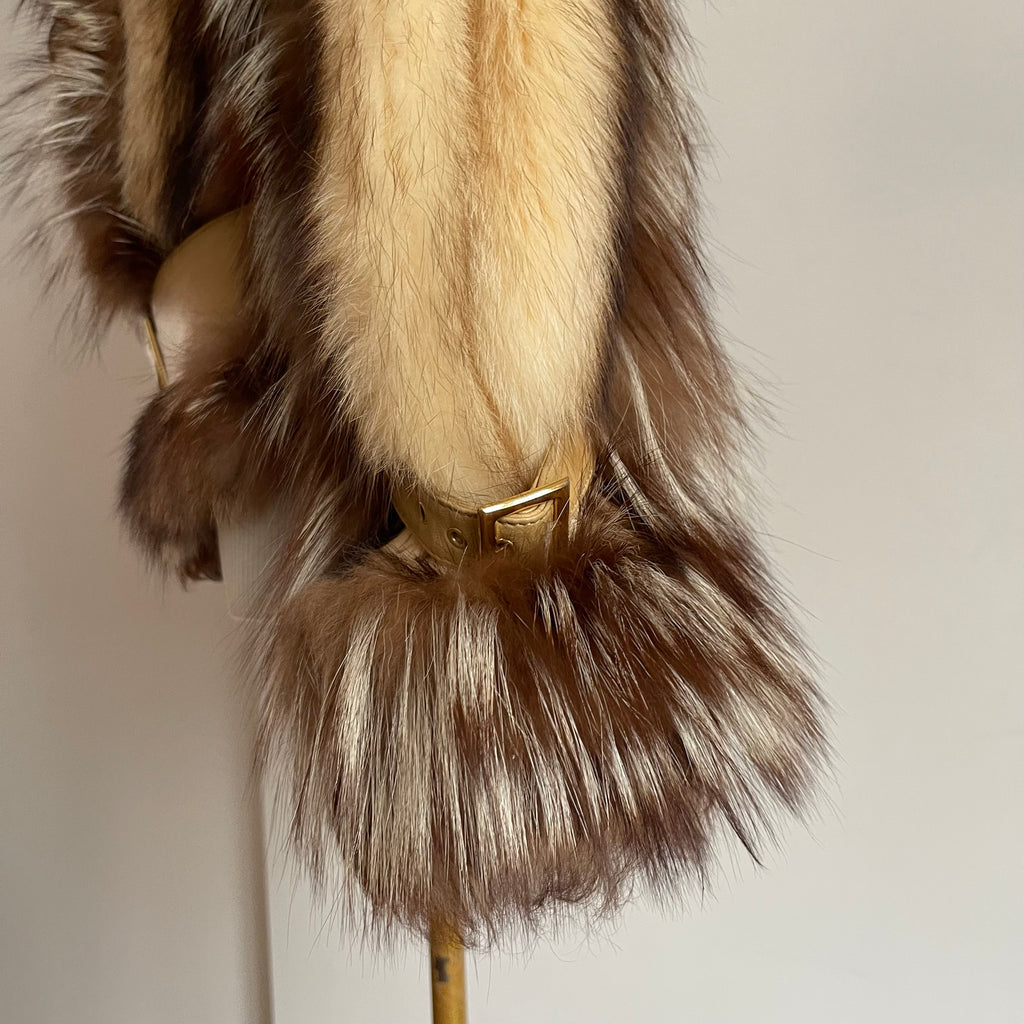 Dolce & Gabbana FW 2001 fur and shearling jacket with multiple leather belts