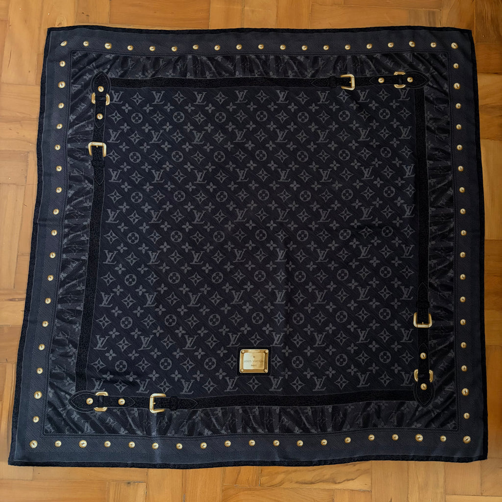 Louis Vuitton Denim Silk Scarf 90