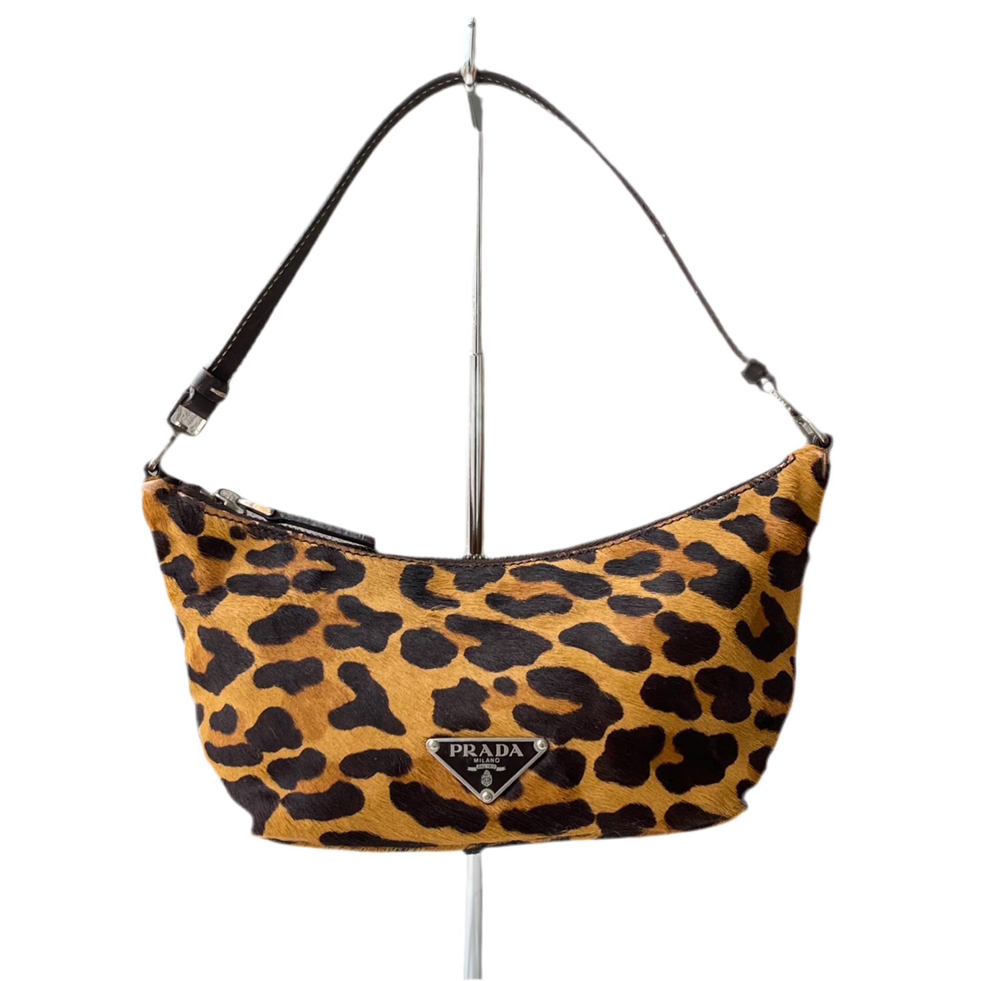 Prada Pony Hair Leopard Shoulder Bag