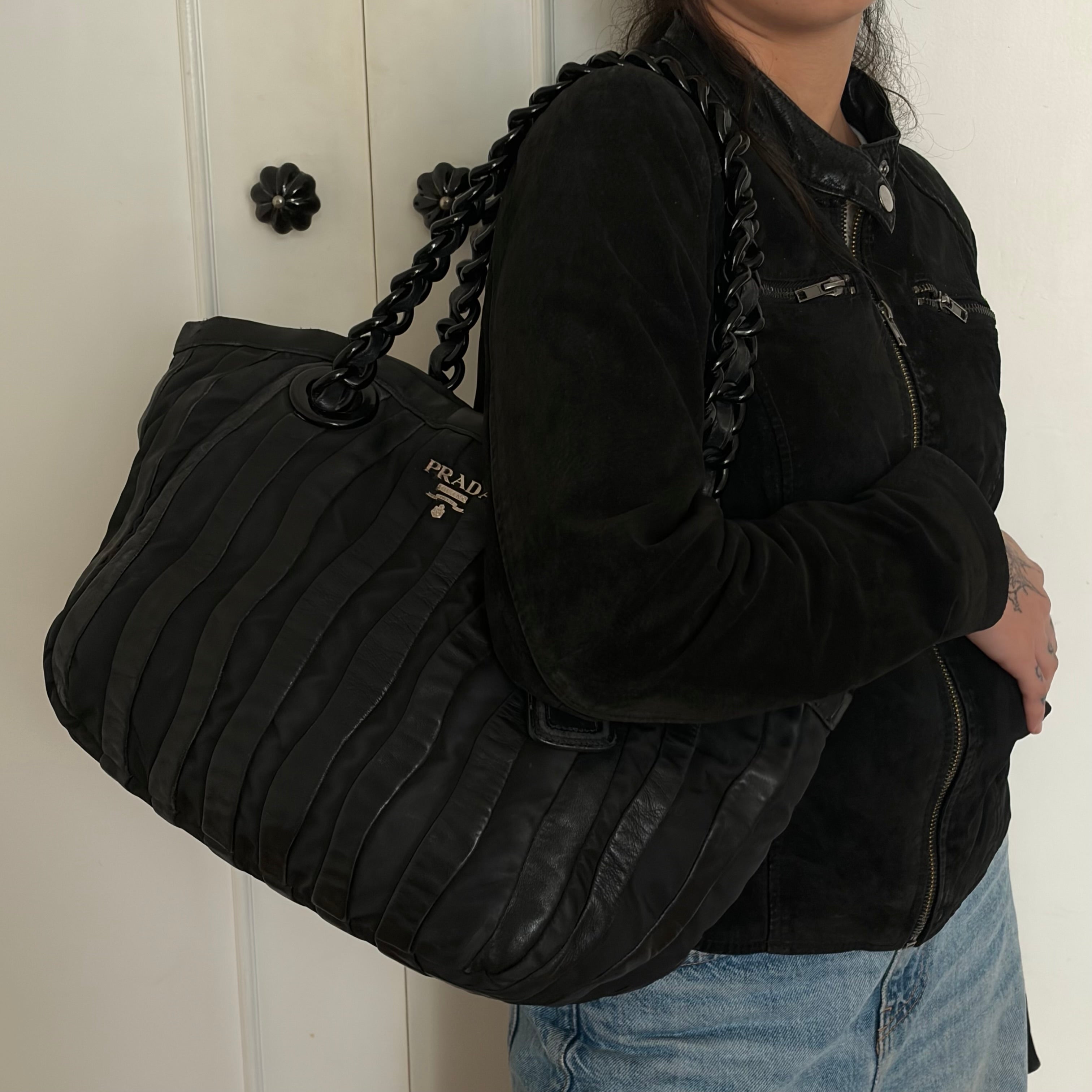 Prada Tessuto Waves Tote Bag