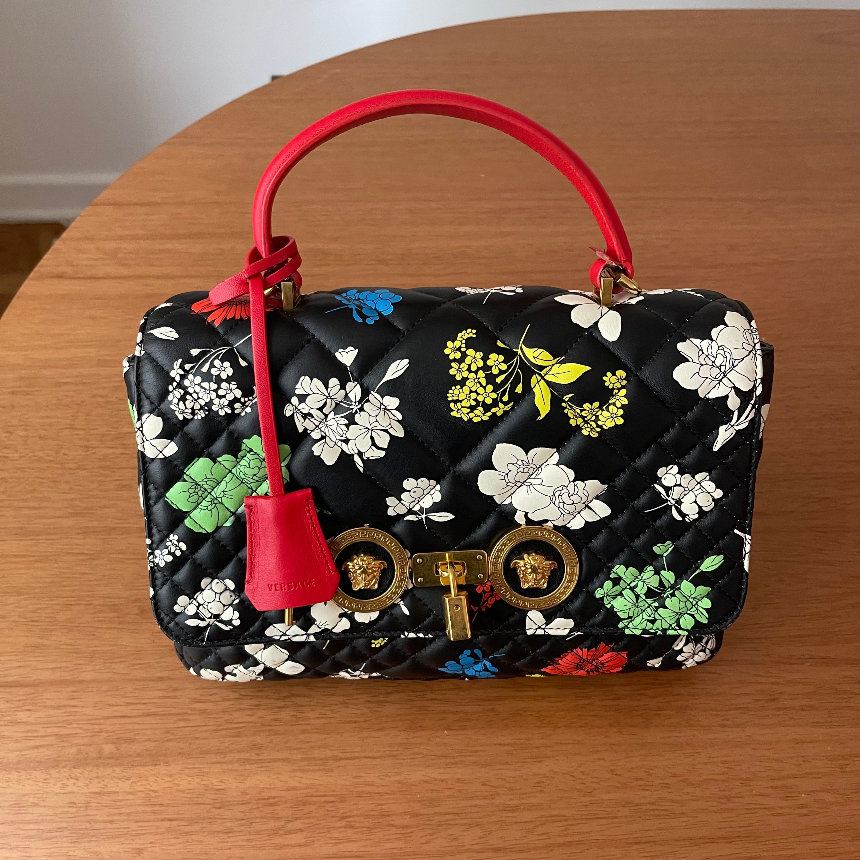 Versace S/S 2019 Napa Print Bouquet Quilted Icon Bag