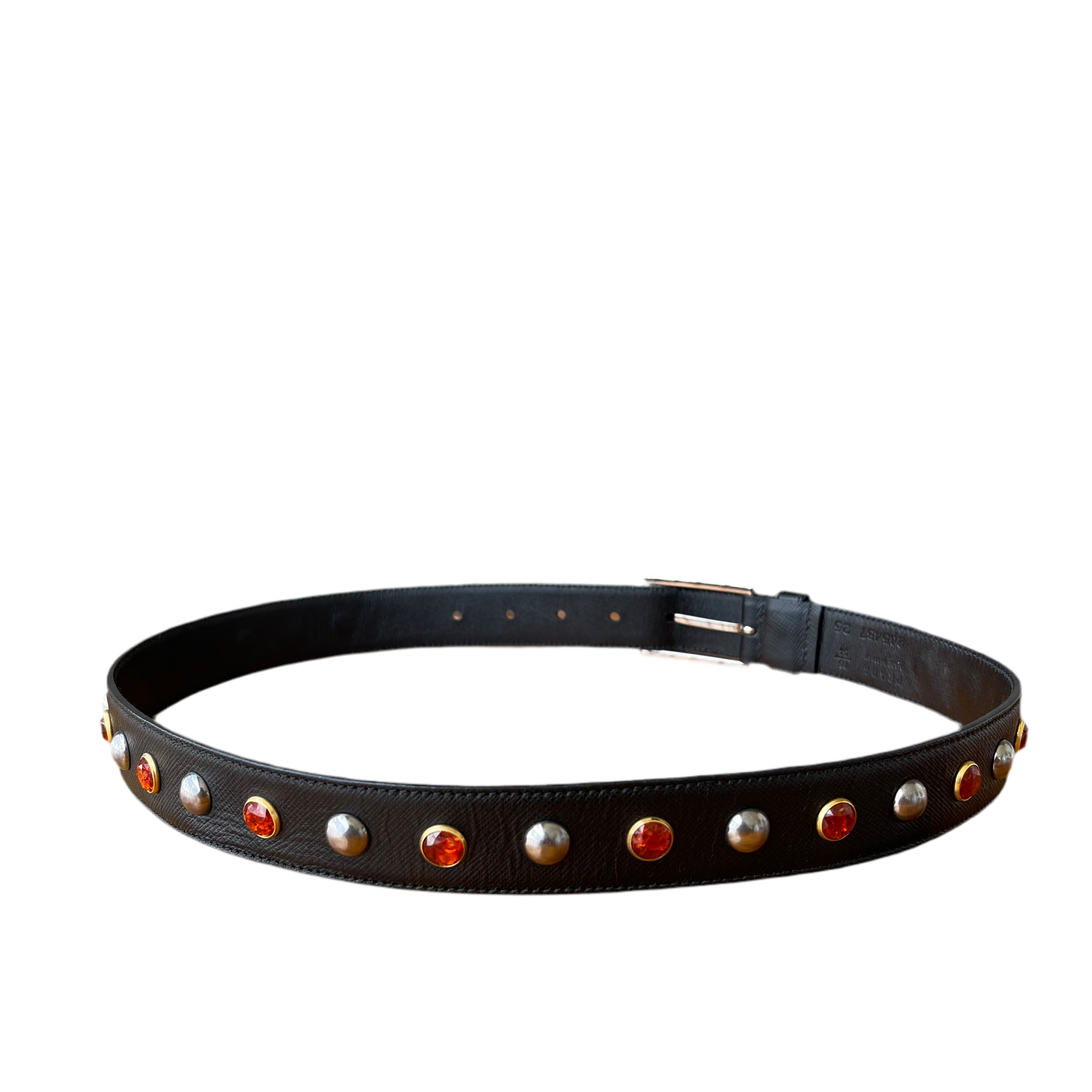 Prada Crystal Leather Belt