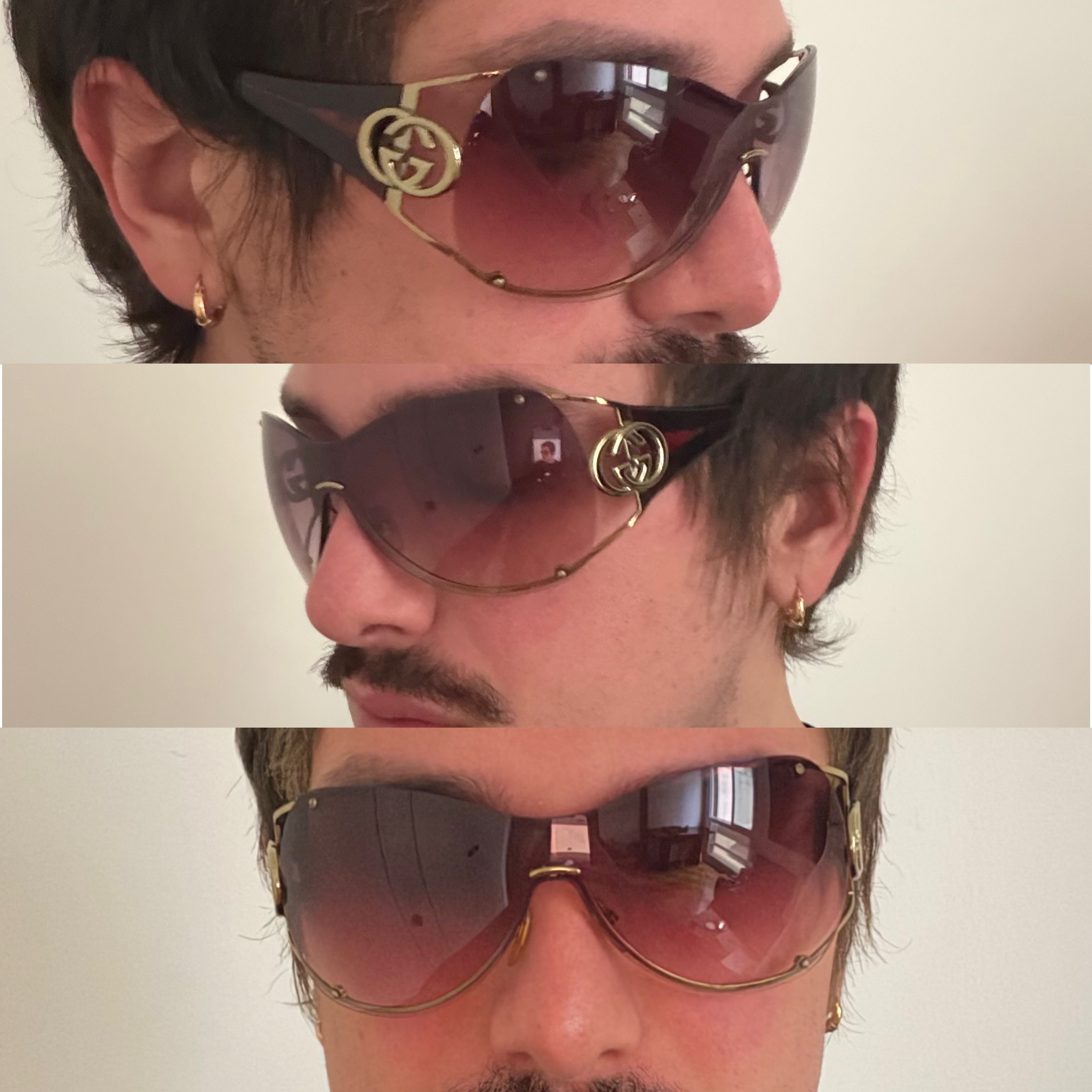 Gucci 2000s Purple Mask Sunglasses