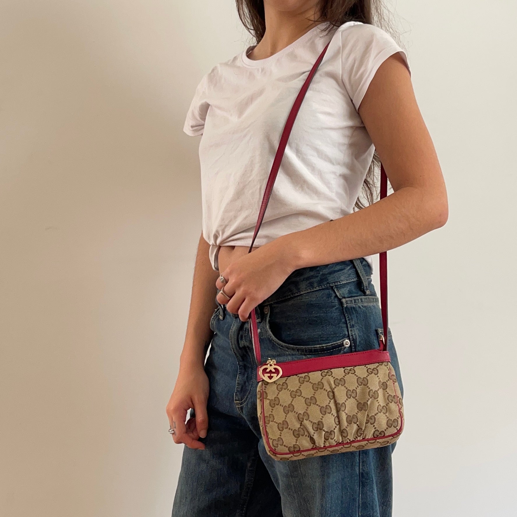 Gucci GG Monogram Supreme Crossbody Bag