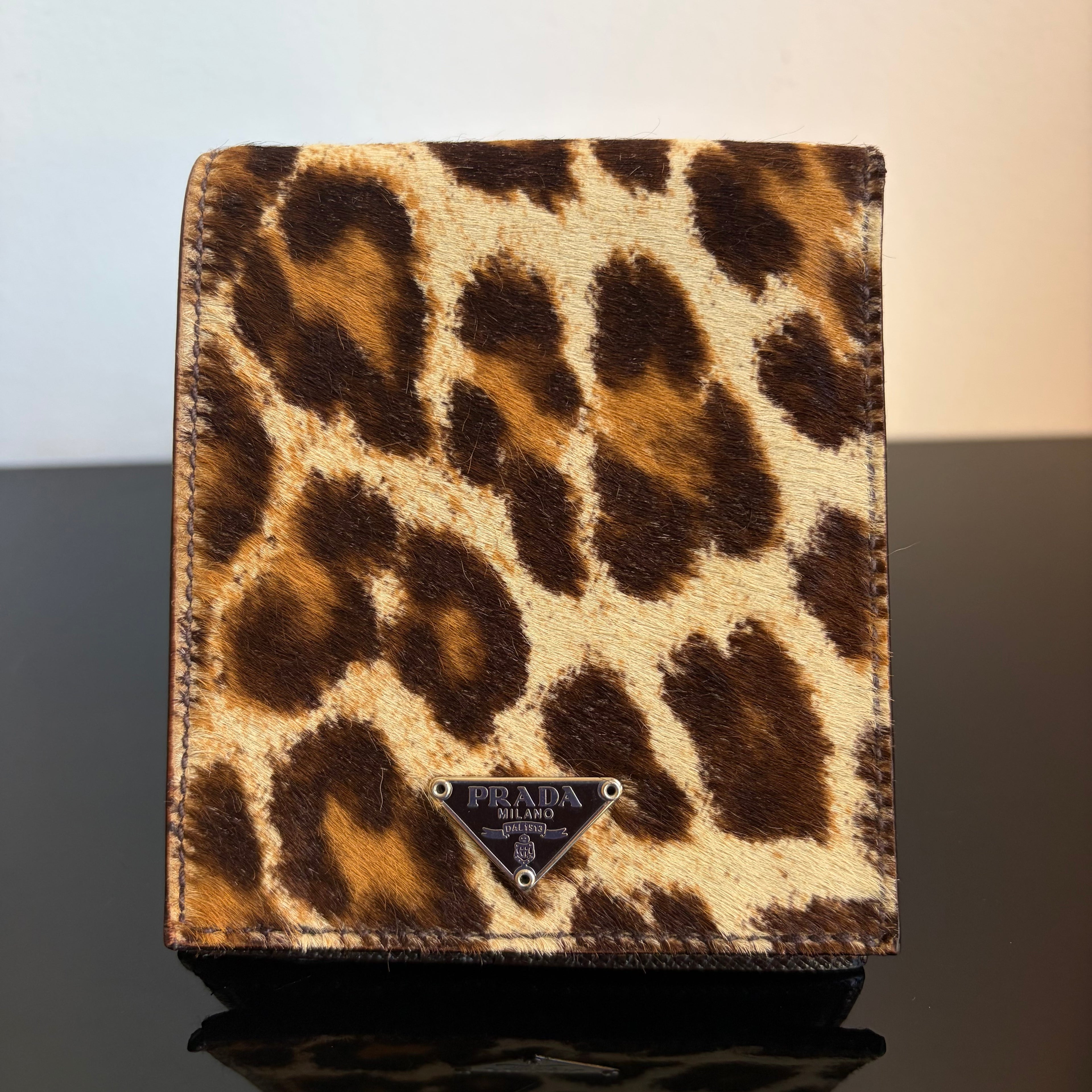 Prada Pony Hair Leopard Print Wallet