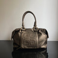 Givenchy Metallic Soft Leather Logo Embossed Braided Handle Satchel